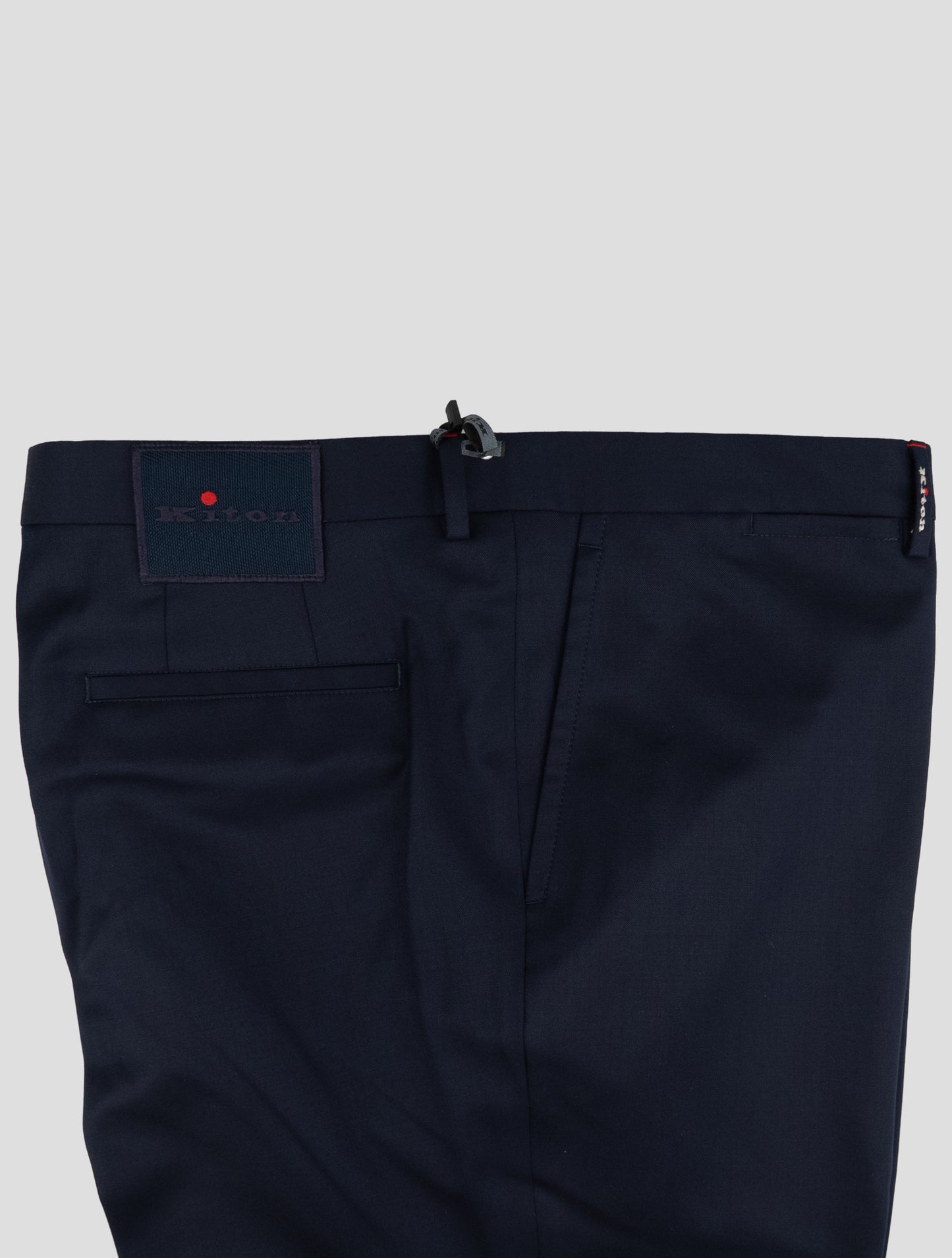 Kiton Blue Wool Dress Pants