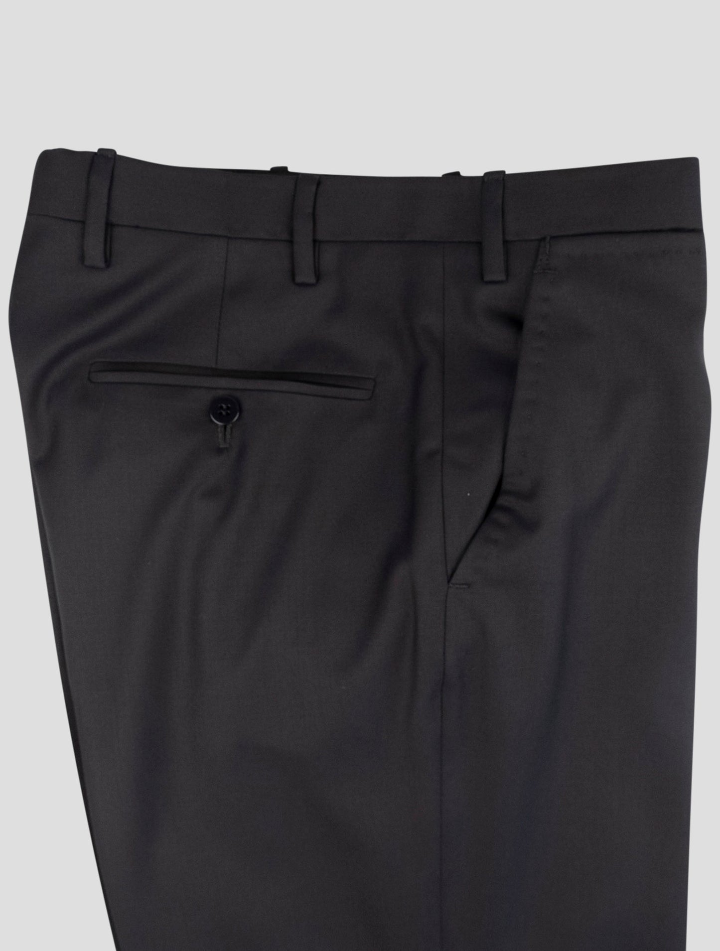Kiton Dark Blue Wool 14 Micron Dress Pants