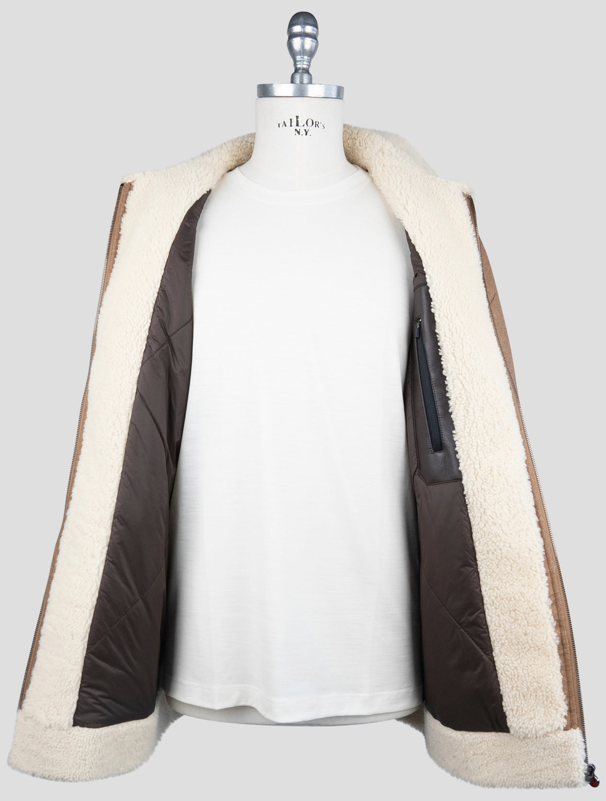 Kiton Brown Wool Cashmere Coat