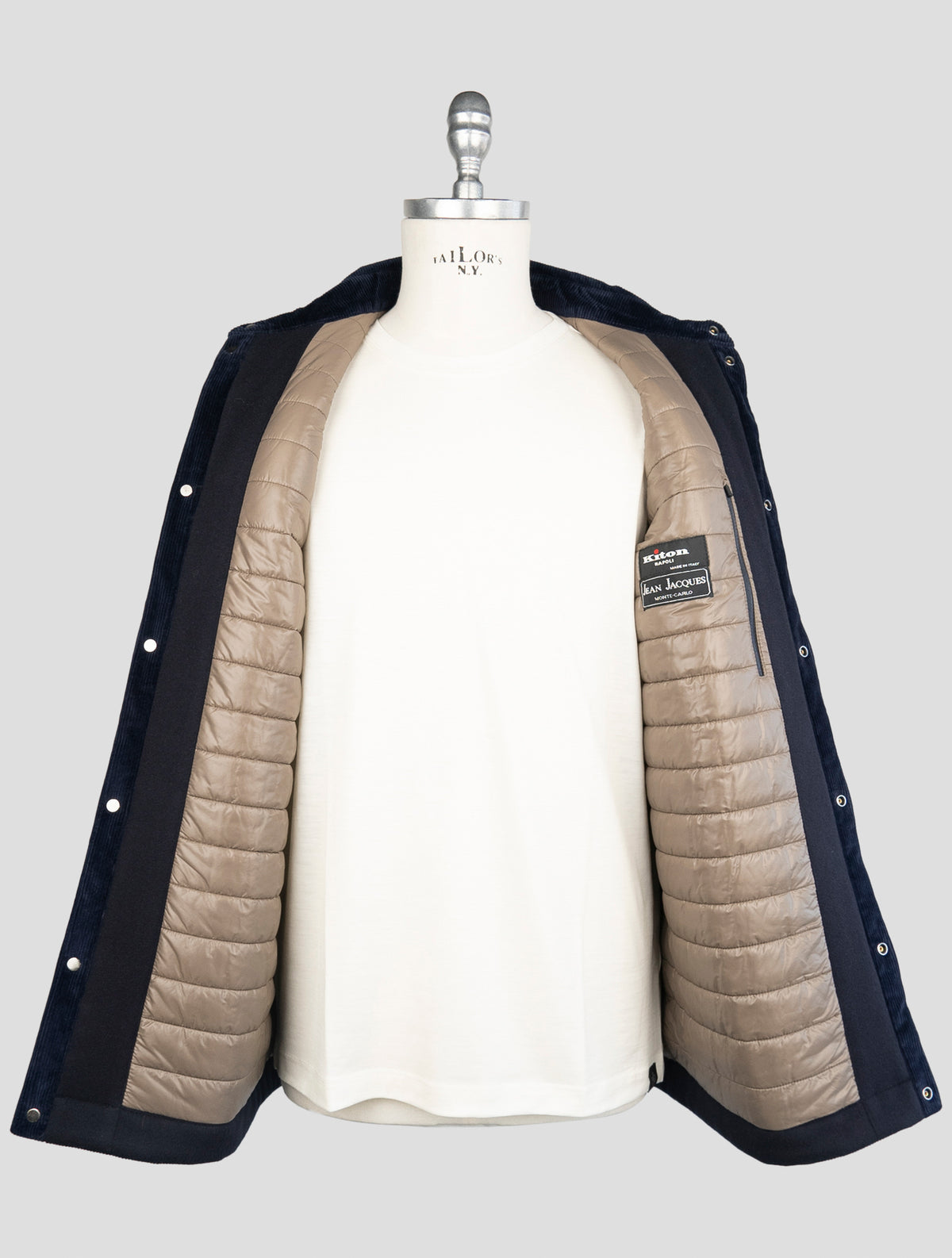 Kiton Blue Virgin Wool Silk Coat