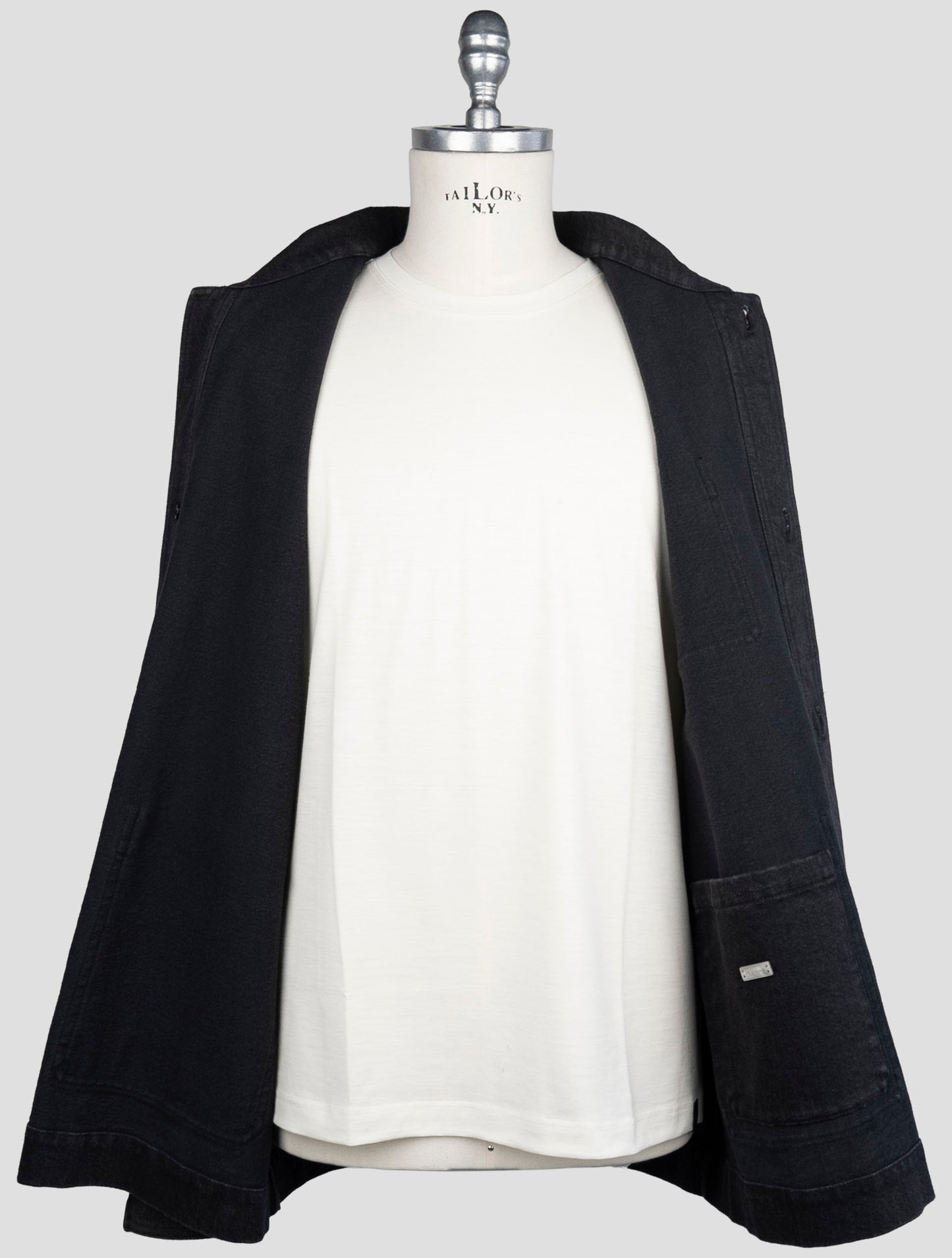 Kiton Black Cotton Ea Coat