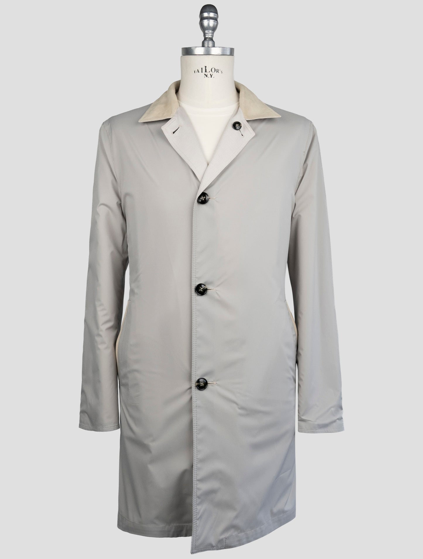 Kiton Blue Pa Cashmere Silk Pl Reverse Overcoat