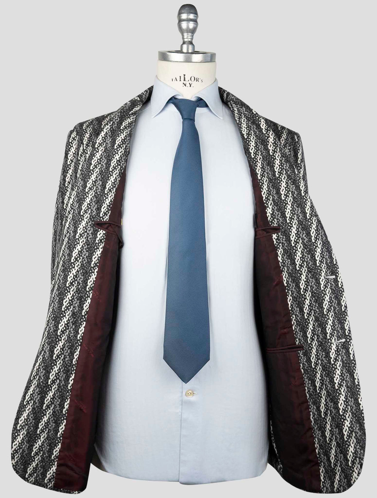Kiton Gray White Cashmere Blazer