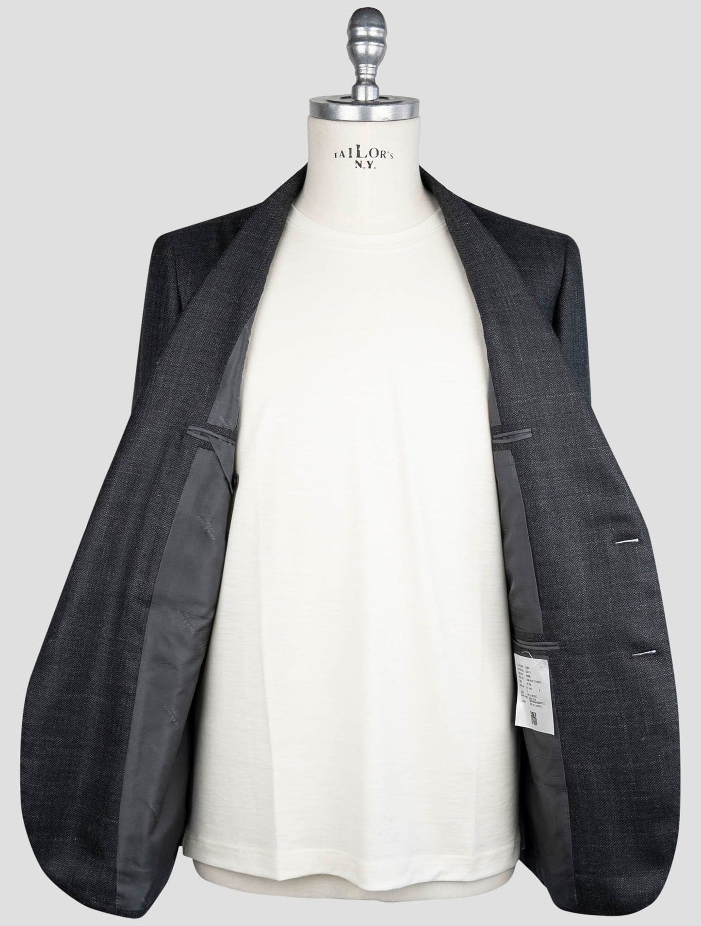 Kiton Gray Cashmere Silk Linen Blazer