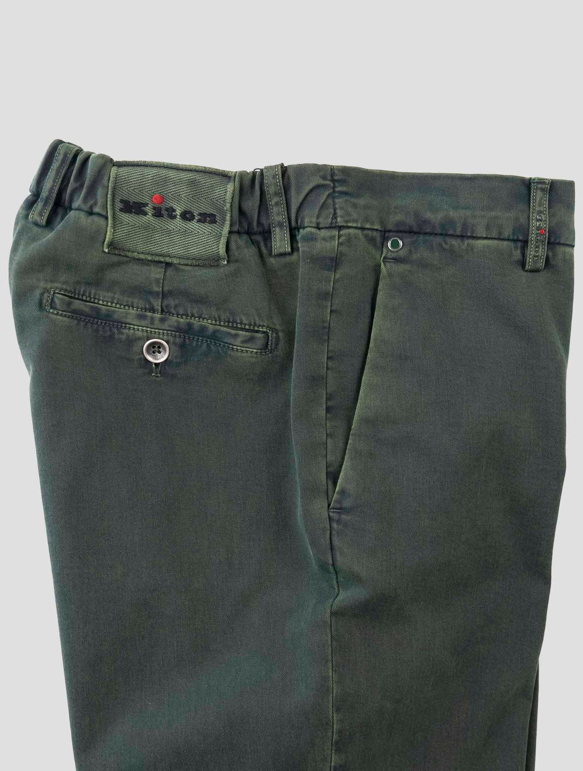 Kiton Green Cotton Cashmere Ea Pants