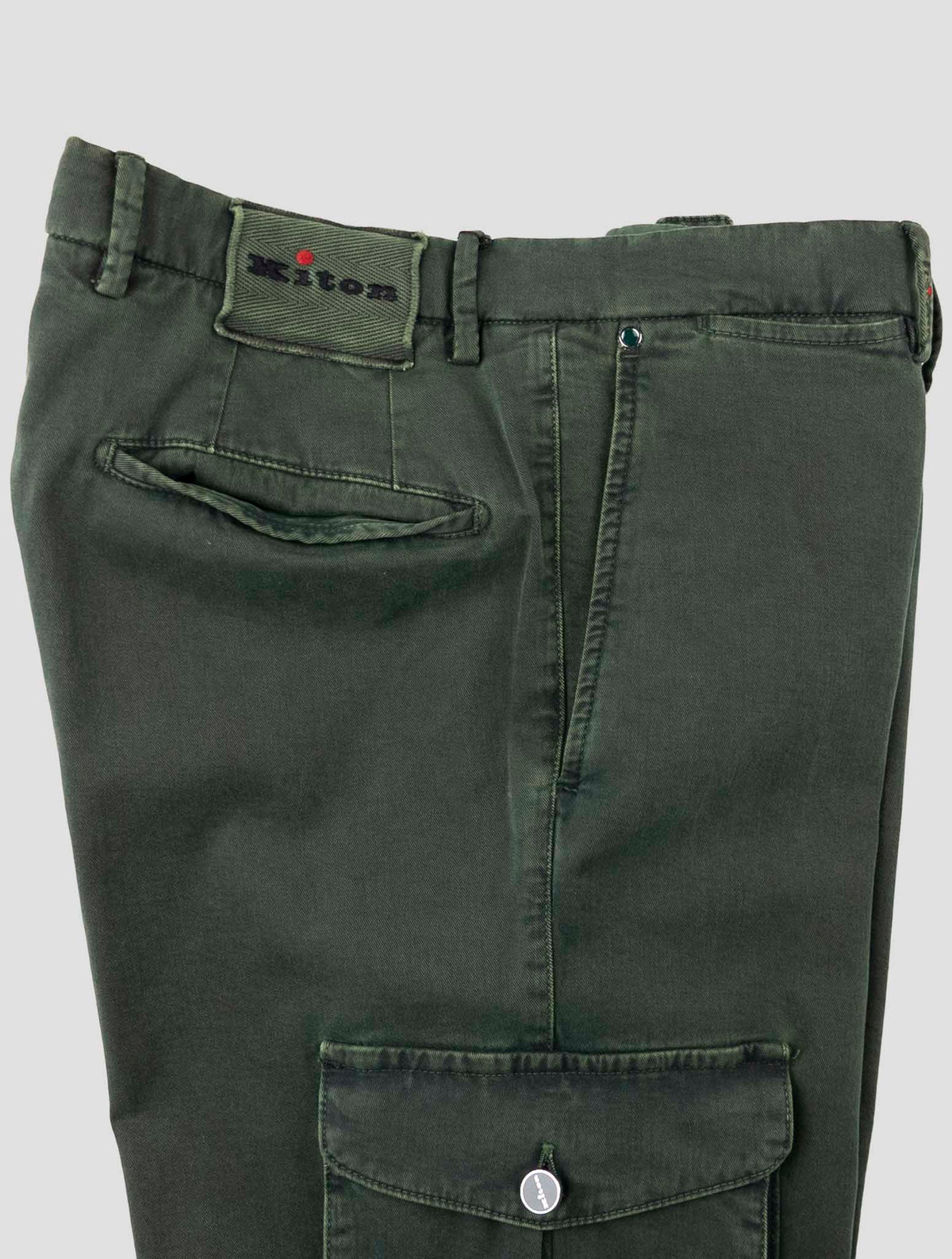 Kiton Green Cotton Cashmere Ea Pants