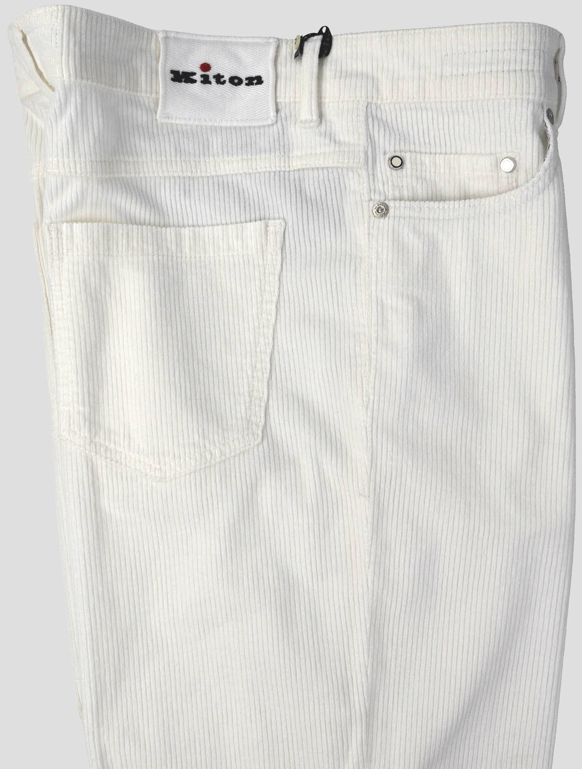 Kiton White Cotton Cashmere Ea Velvet Jeans