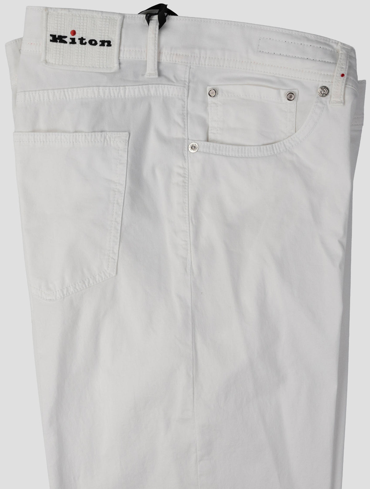 Kiton White Cotton Ea Jeans