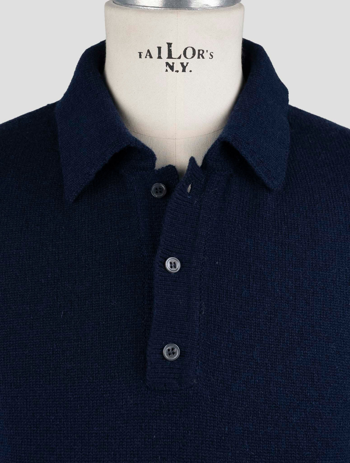 Kiton Blue Cashmere Sweater Polo
