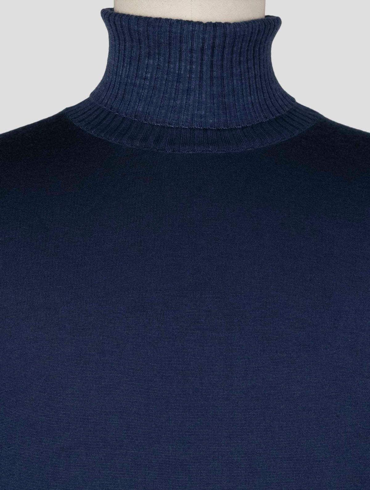 Kiton Blue Cashmere Silk Sweater Turtleneck