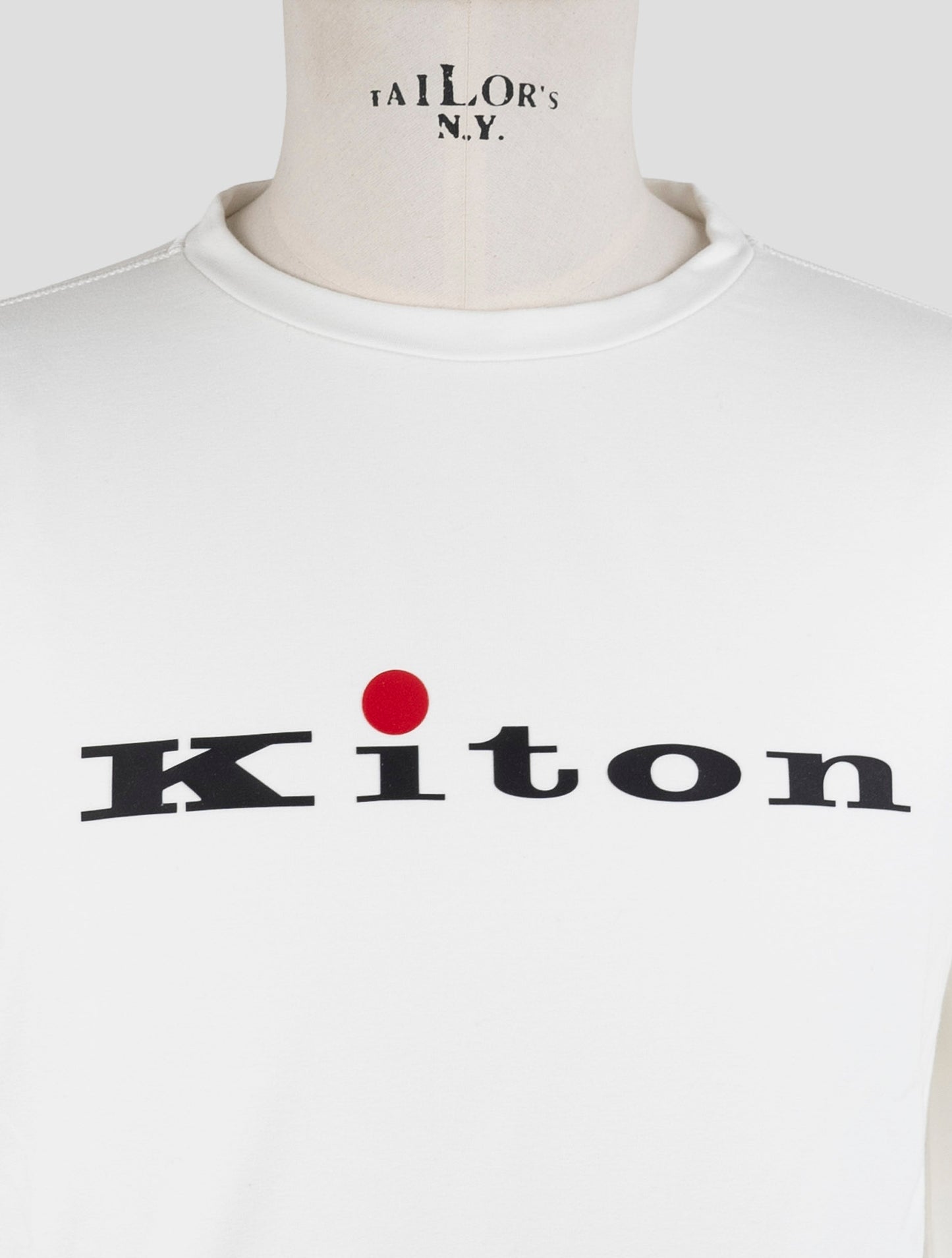 Kiton White Cotton Ea Sweater Crewneck