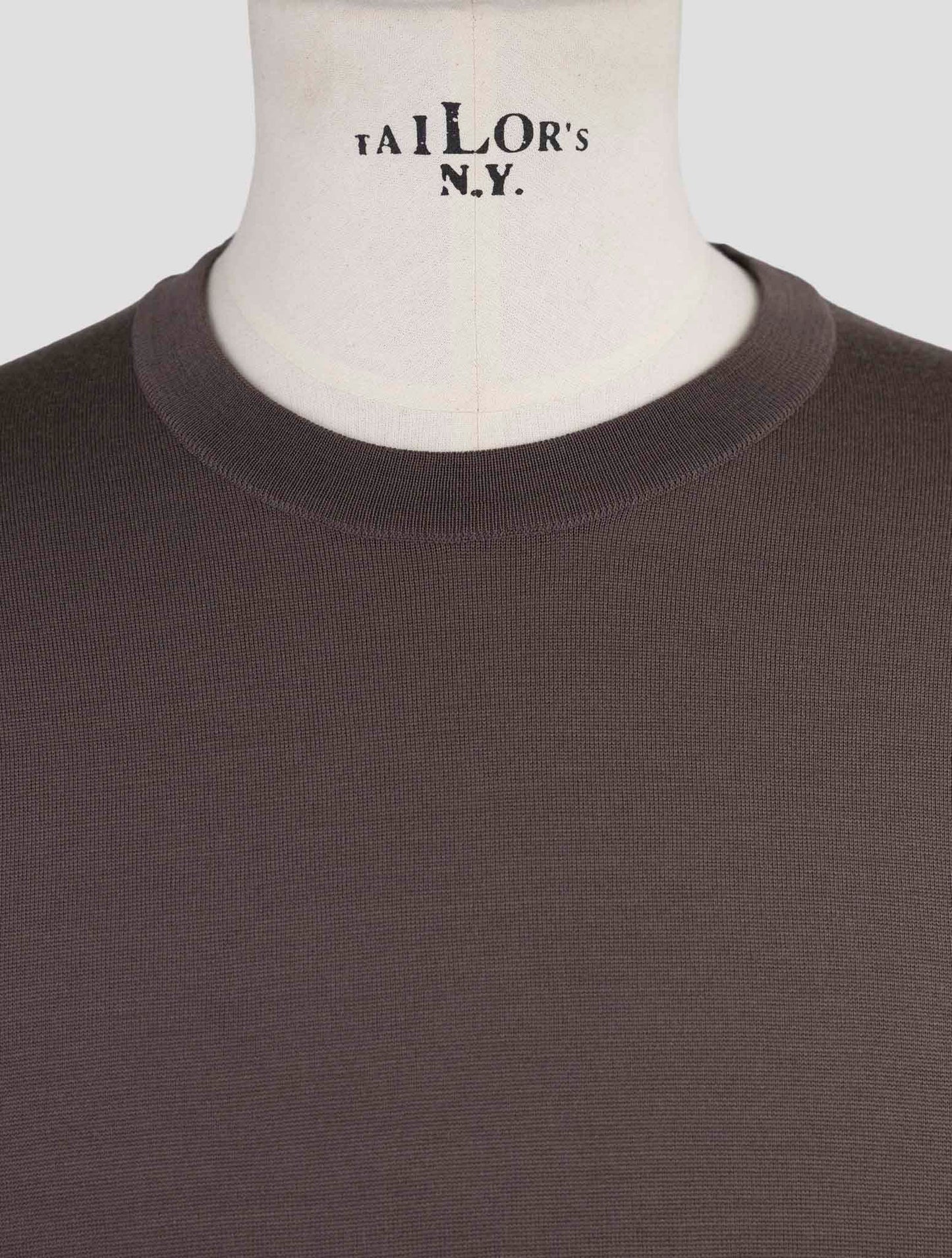 Kiton Taupe Wool Sweater Crewneck