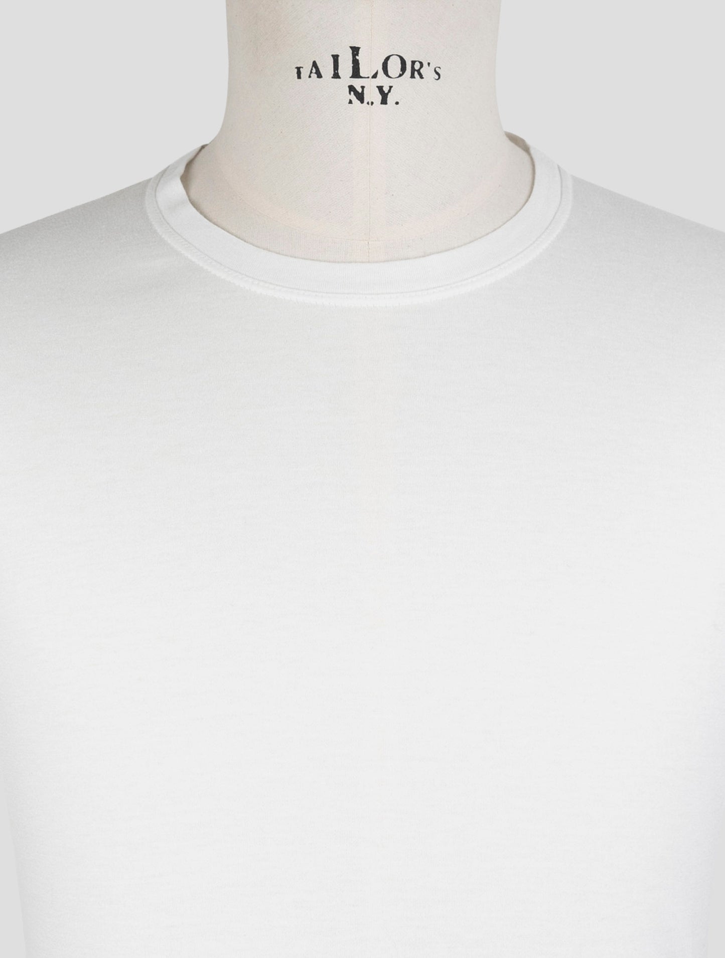 Kiton White Cotton Cashmere T-Shirt