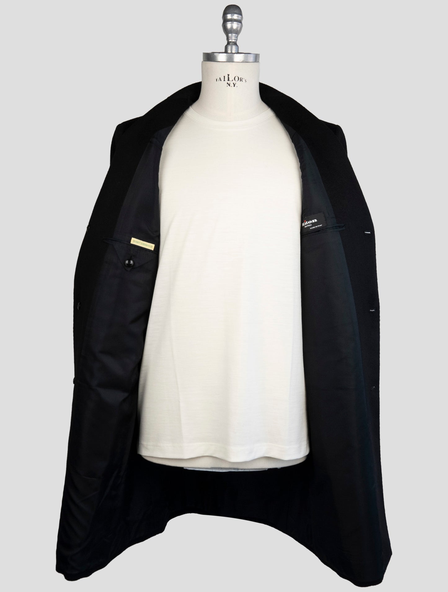 Kiton Black Cashmere Overcoat