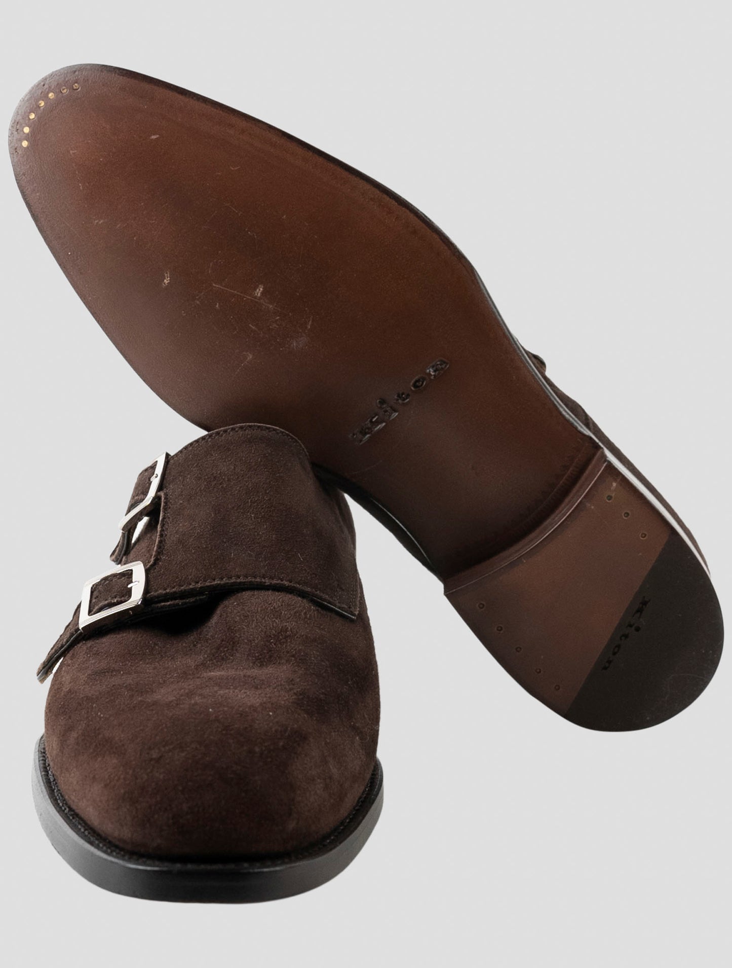 Kiton Brown Leather Suede Loafers