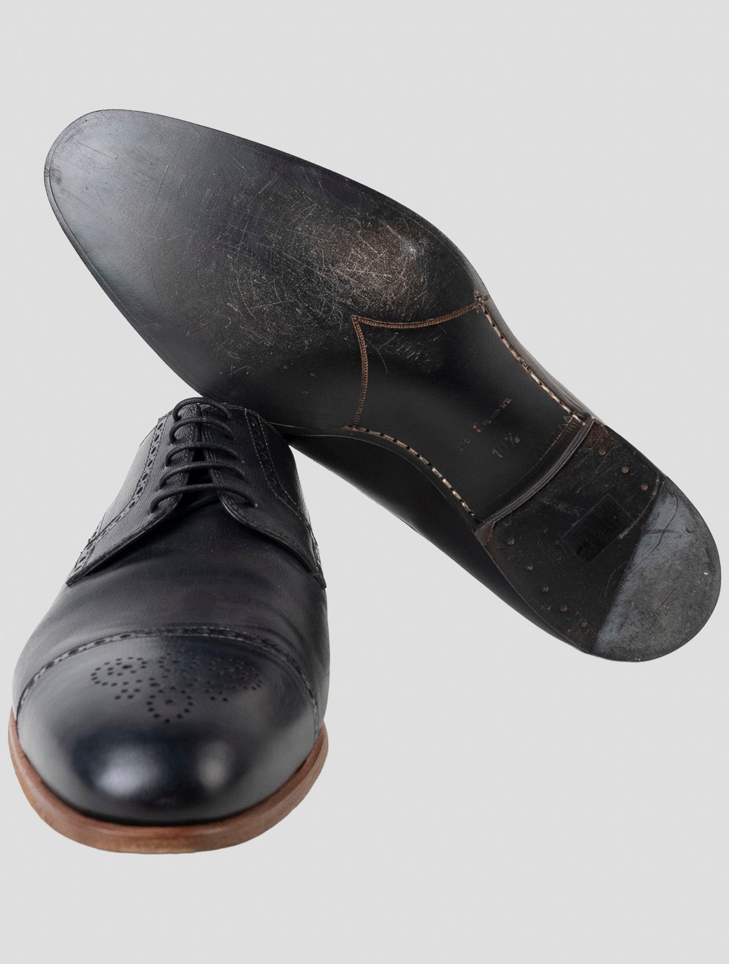 Kiton Blue Leather Dress Shoes