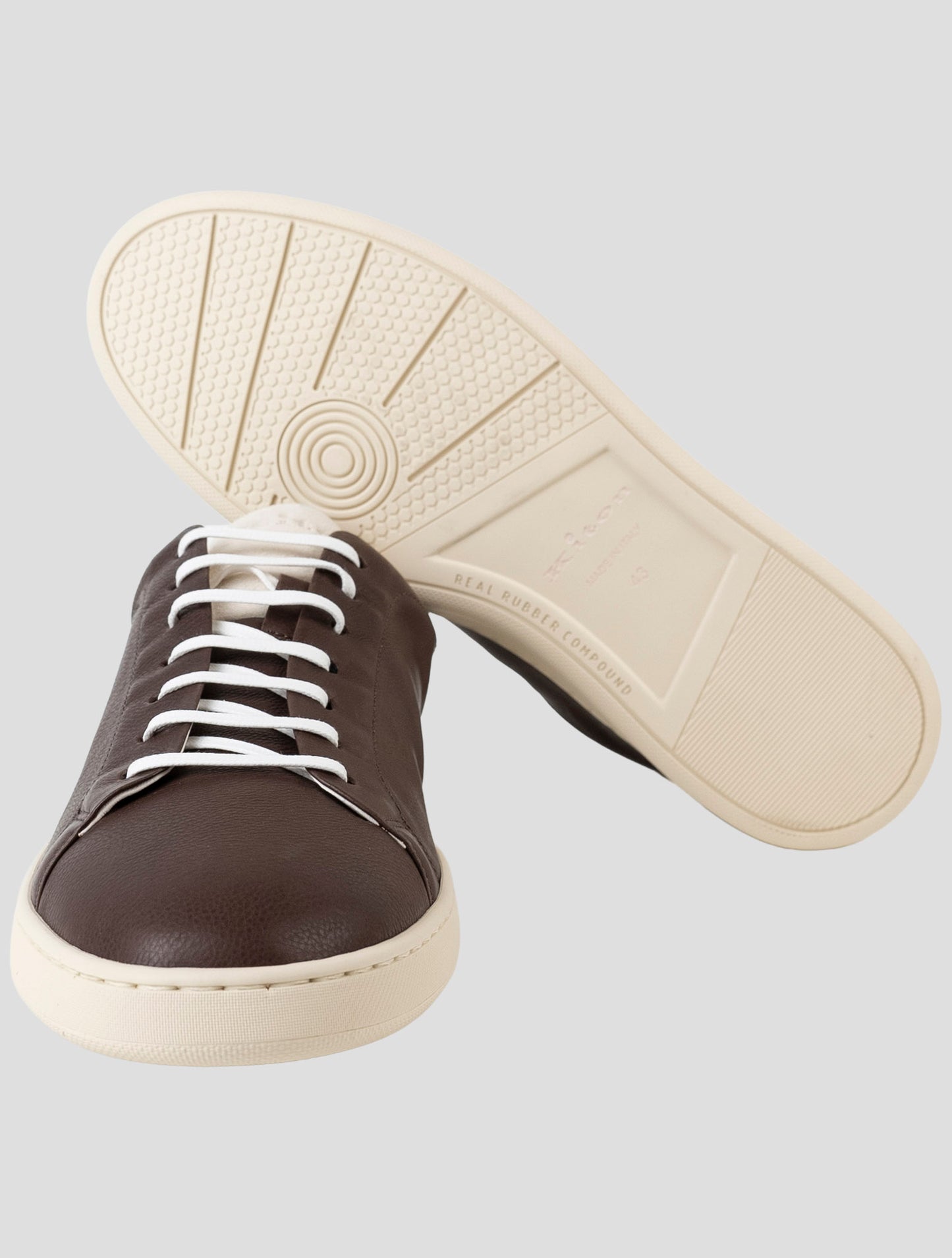 Kiton Brown Leather Sneakers