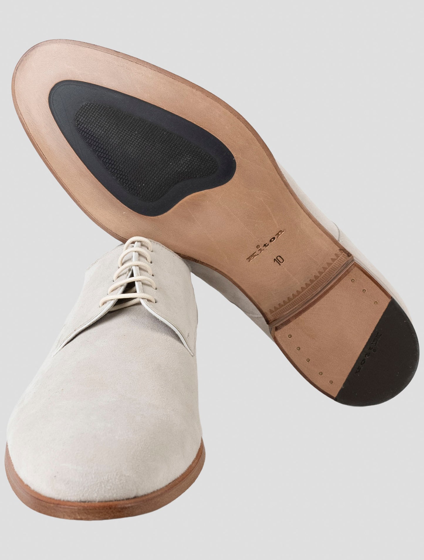 Kiton Beige Leather Suede Dress Shoes