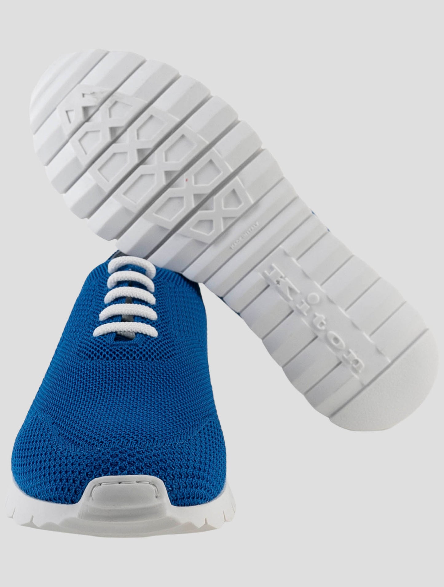 Kiton Blue Cotton Ea Sneakers