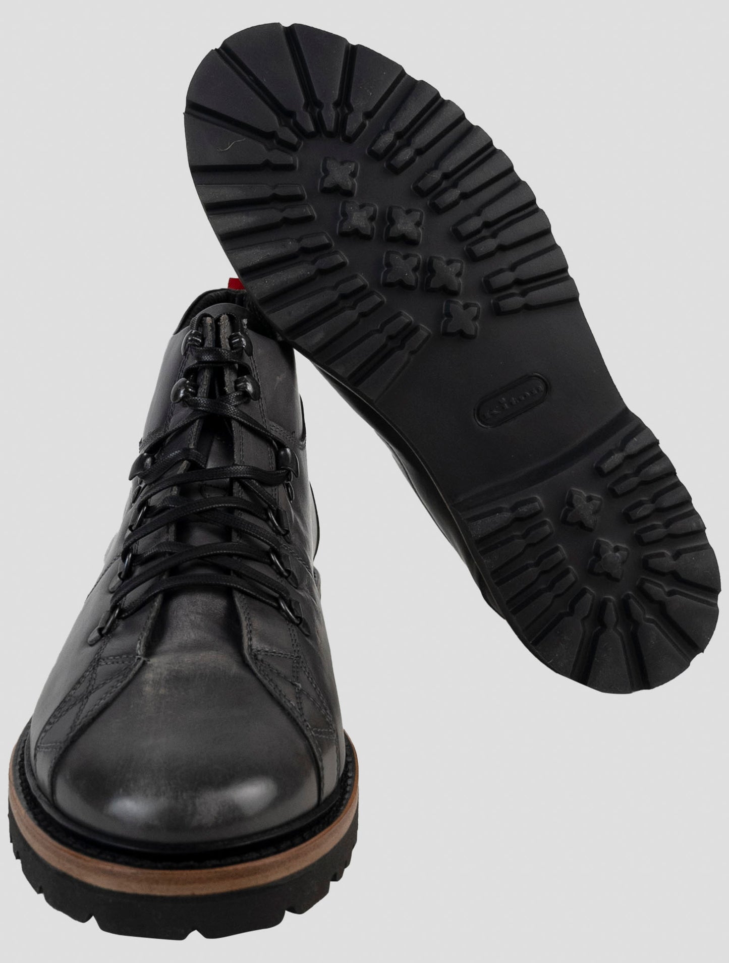 Kiton Gray Leather Boots