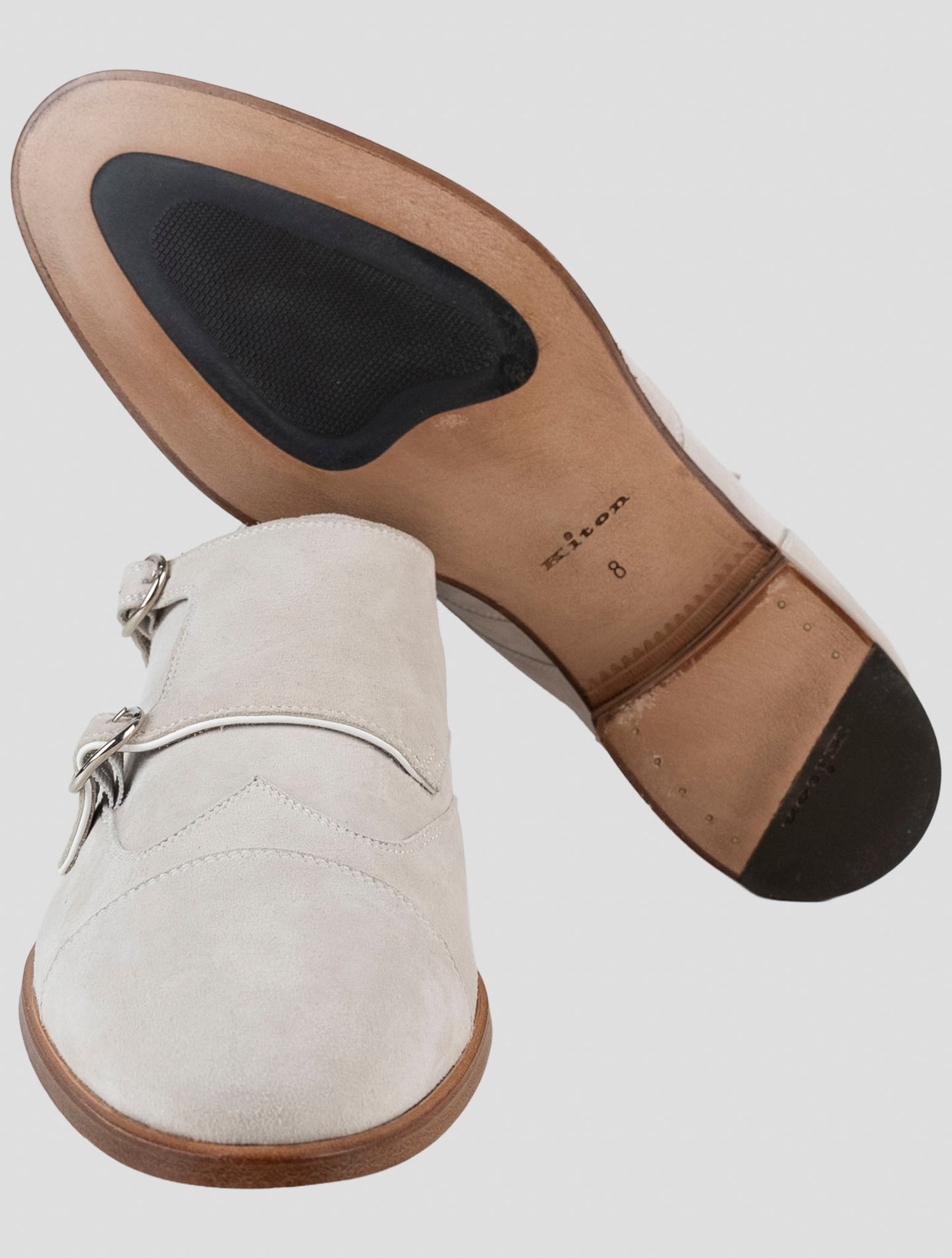 Kiton Beige Leather Suede Loafers