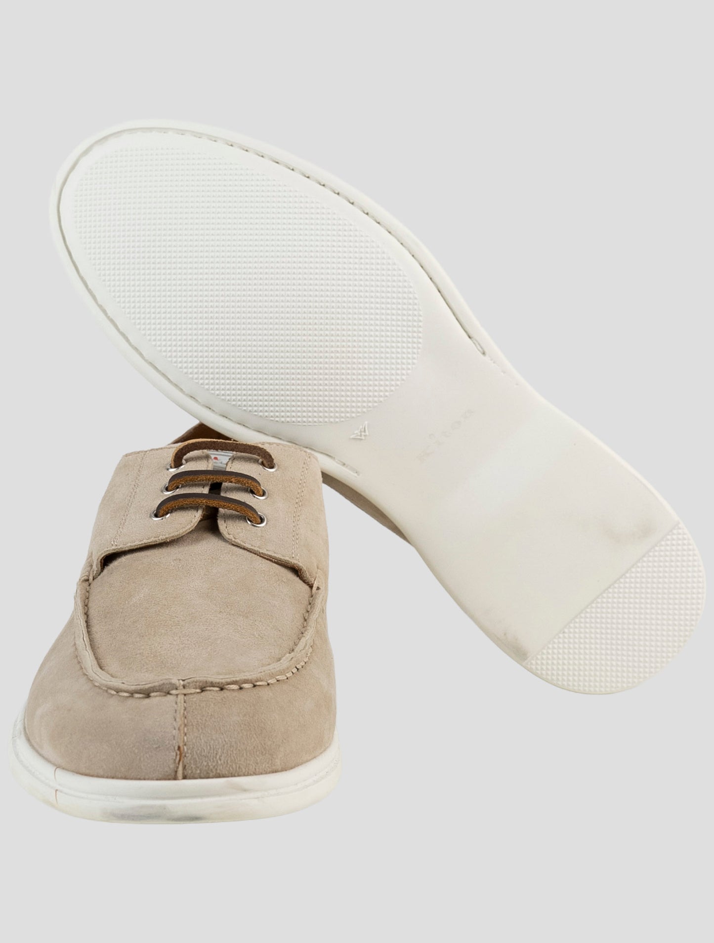 Kiton Beige Leather Suede Loafers