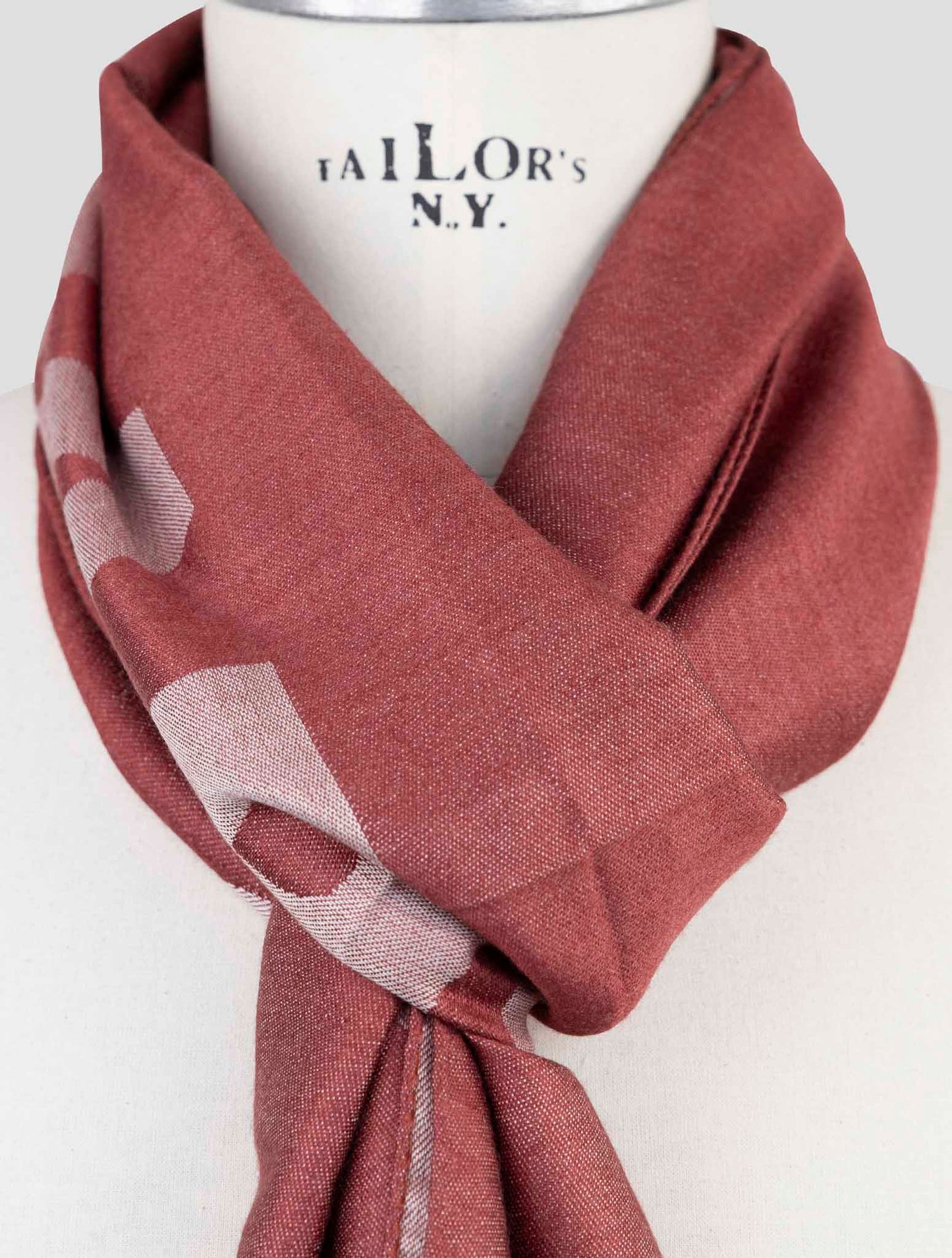 Kiton Red Cashmere Silk Scarf