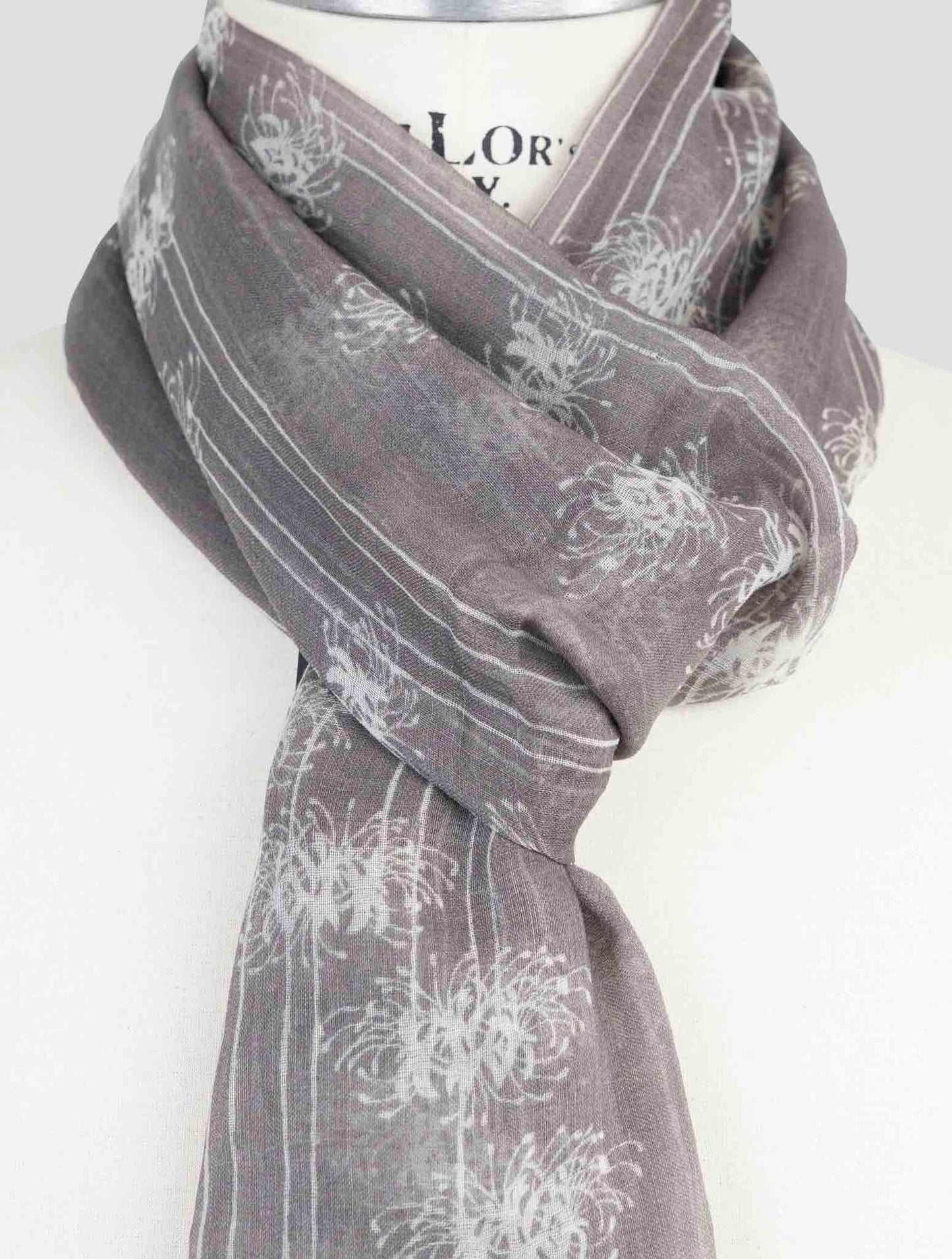 Kiton Gray Cotton Silk Scarf