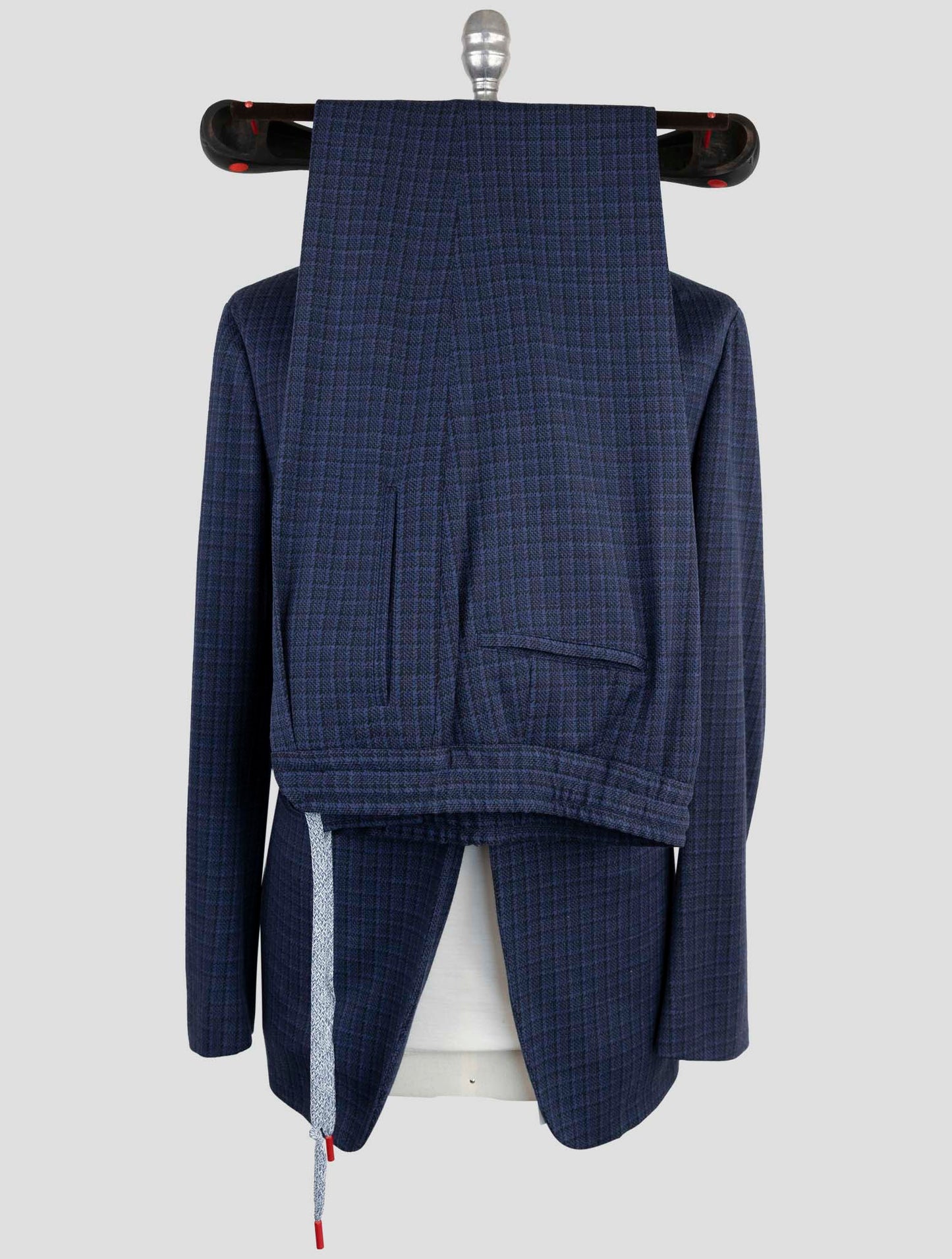 Kiton Knt Blue Wool Pl Suit