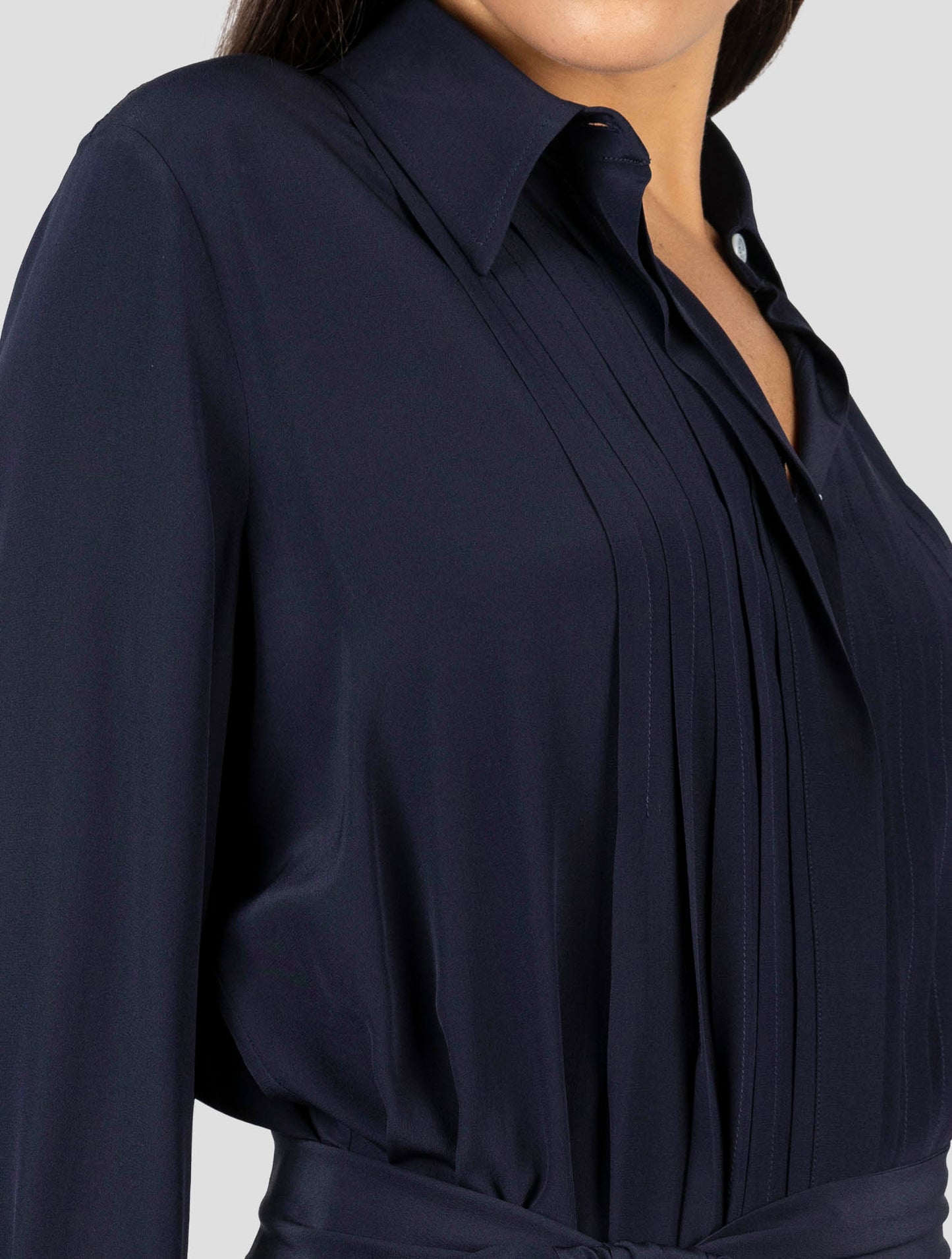 Kiton Blue Silk Dress