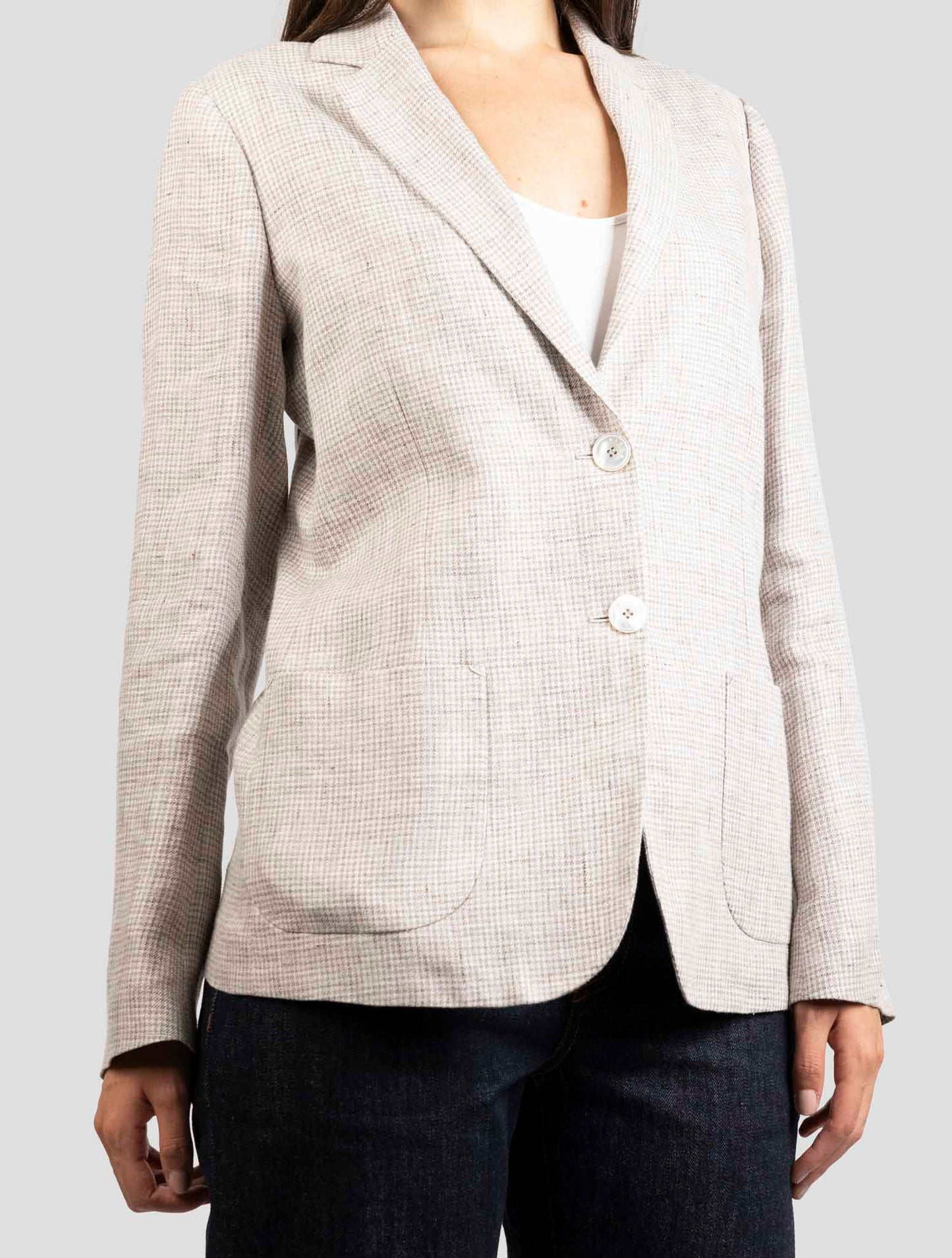 Kiton Gray Linen Blazer