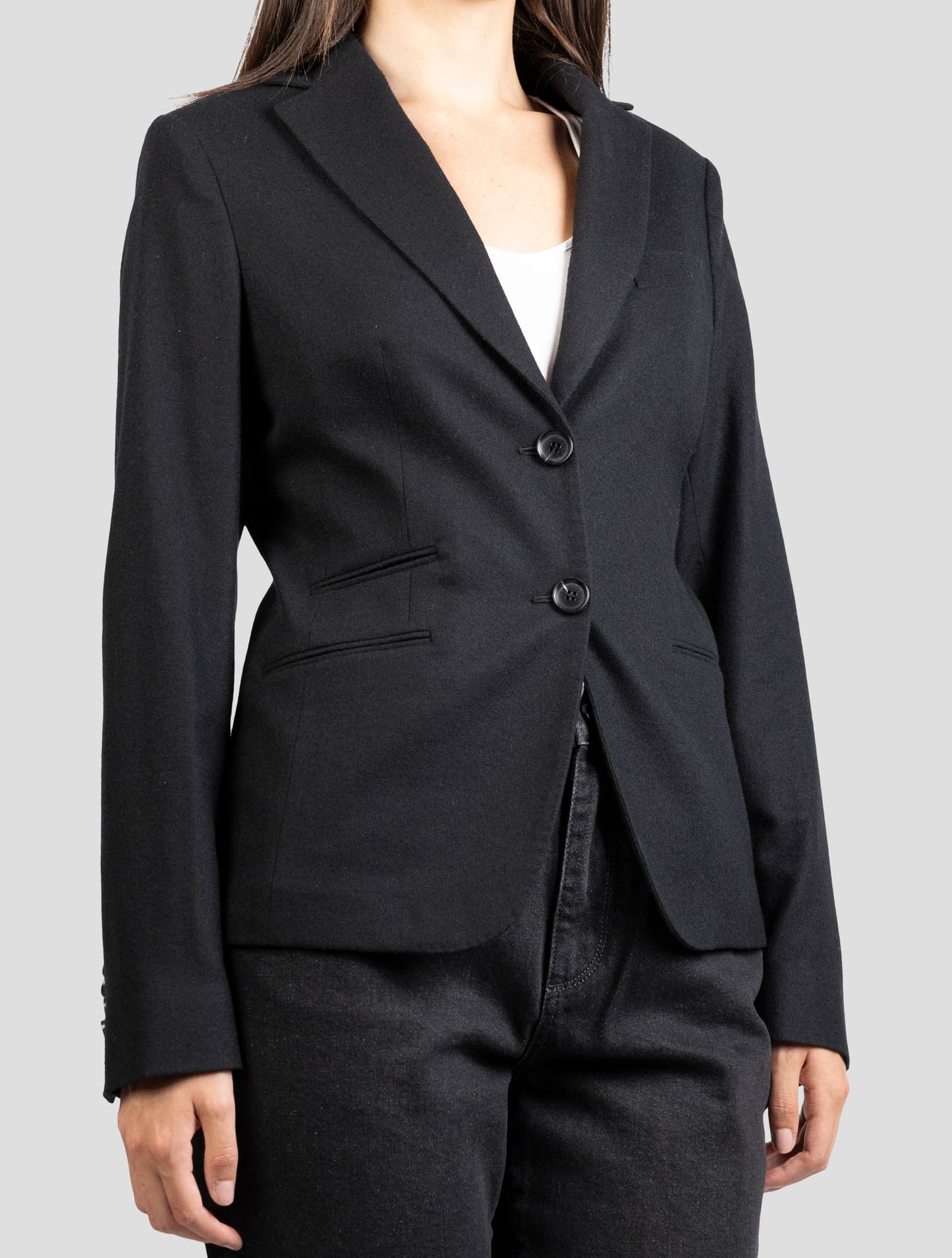 Kiton Black Virgin Wool Pa Ea Blazer