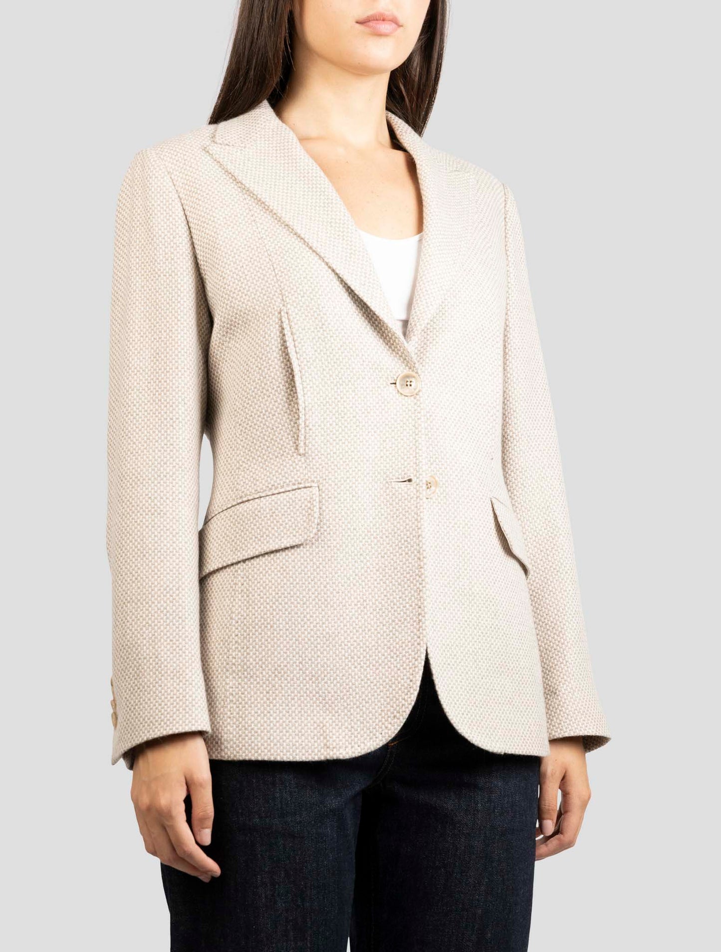 Kiton Beige Cashmere Blazer