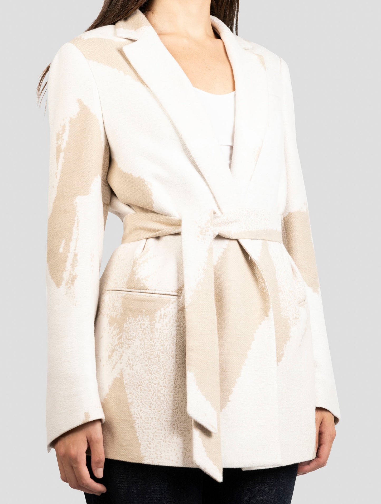 Kiton Beige Silk Blazer