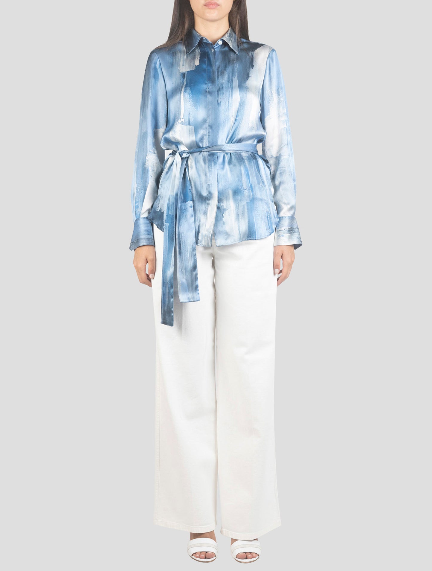 Kiton Light Blue Silk Shirt