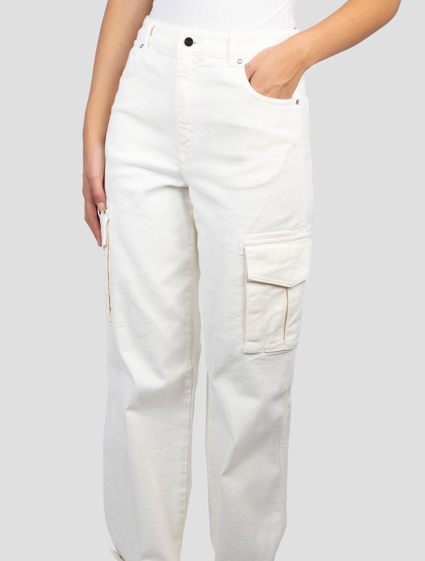 Kiton White Cotton Ea Cargo Pants