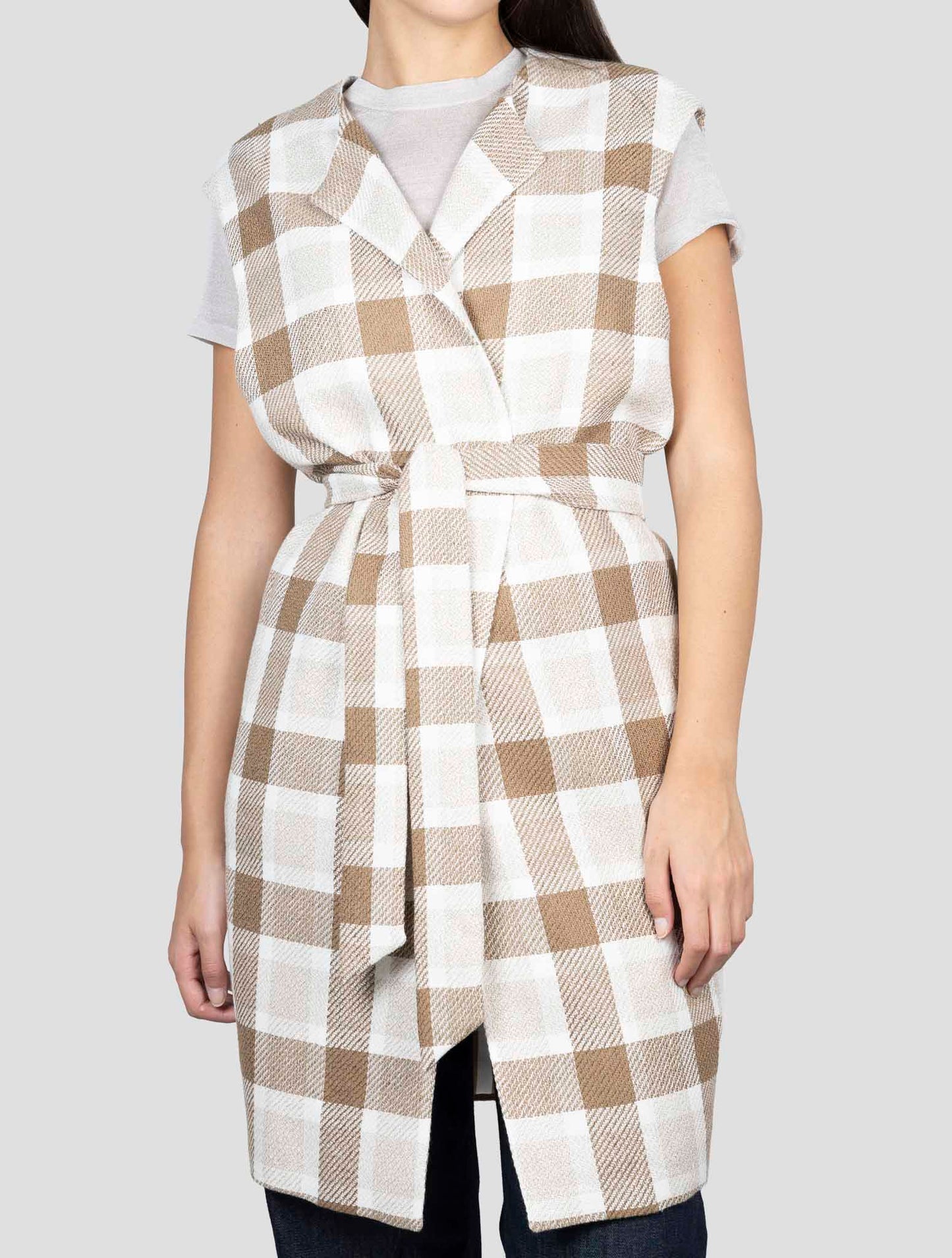 Kiton Brown Cashmere Linen Overcoat