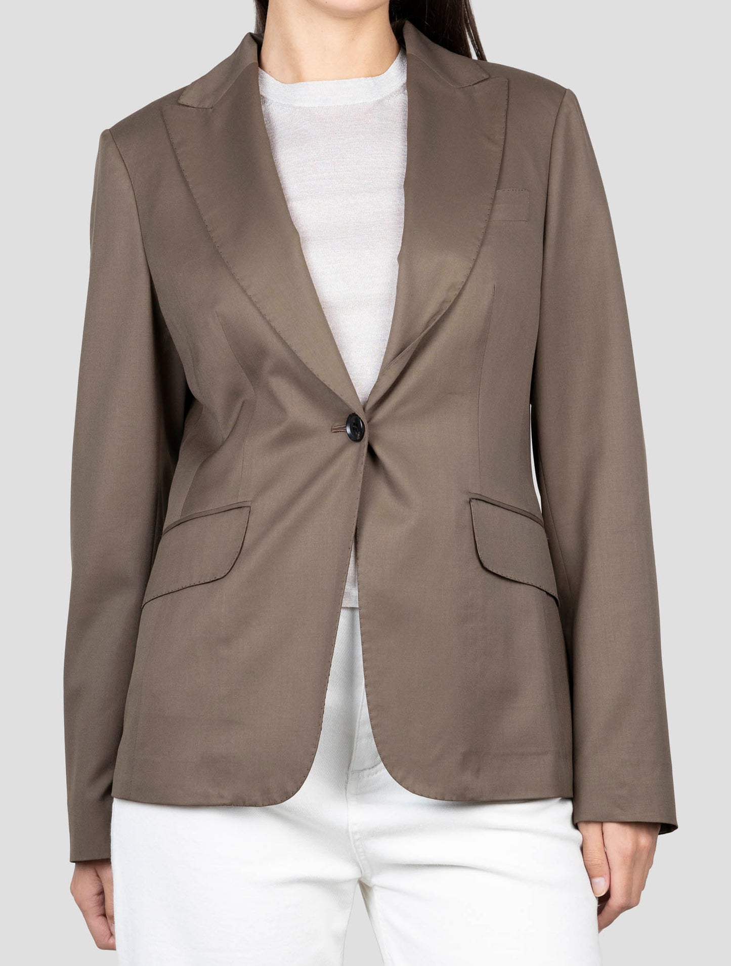 Kiton Dark Green Wool Blazer