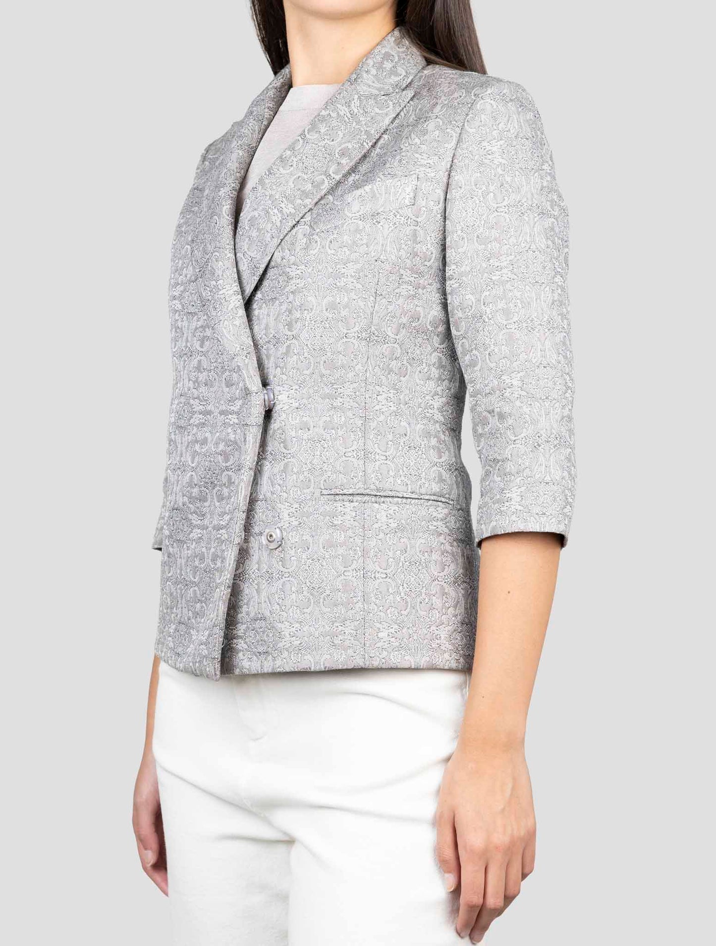 Kiton Gray Pl Cotton Blazer