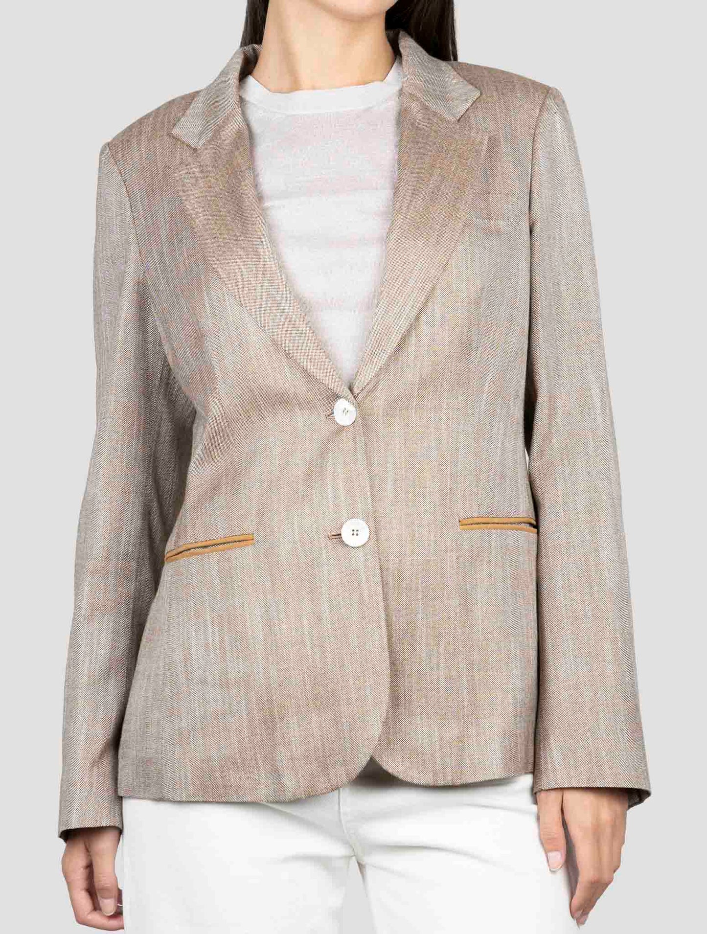 Kiton Brown Viscose Blazer