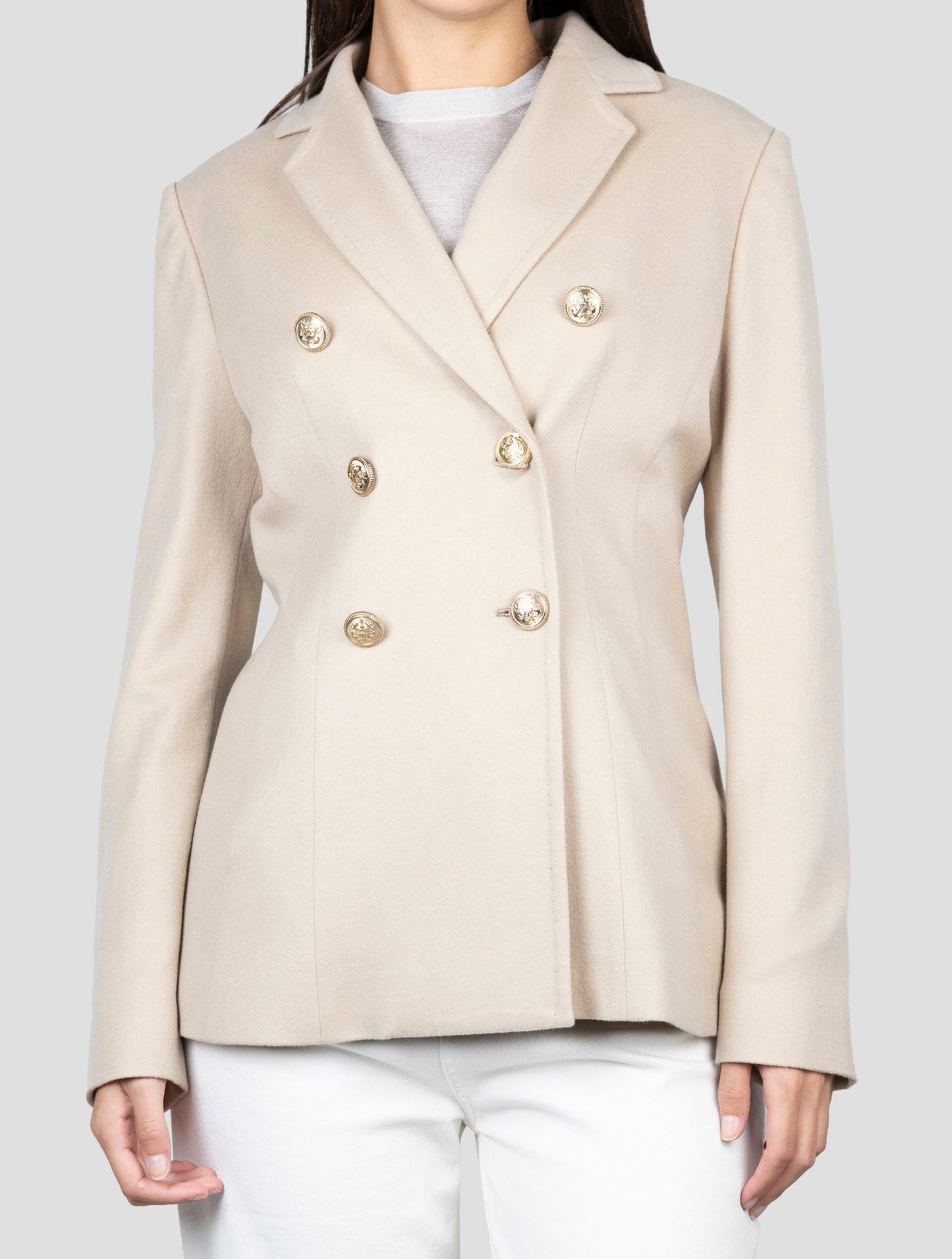 Kiton Brown Cashmere Double Breasted Blazer