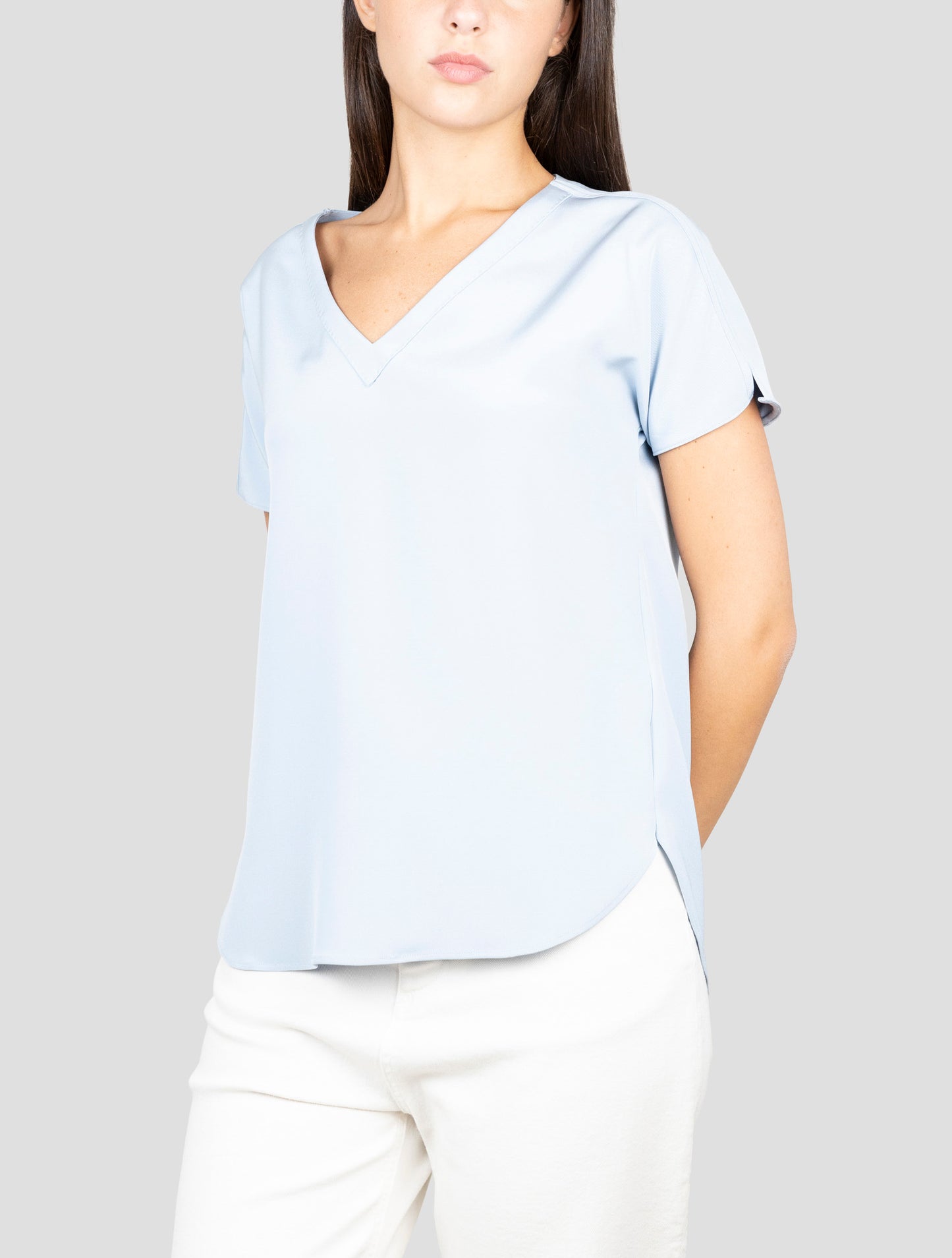 Kiton Light Blue Silk Ea Shirt