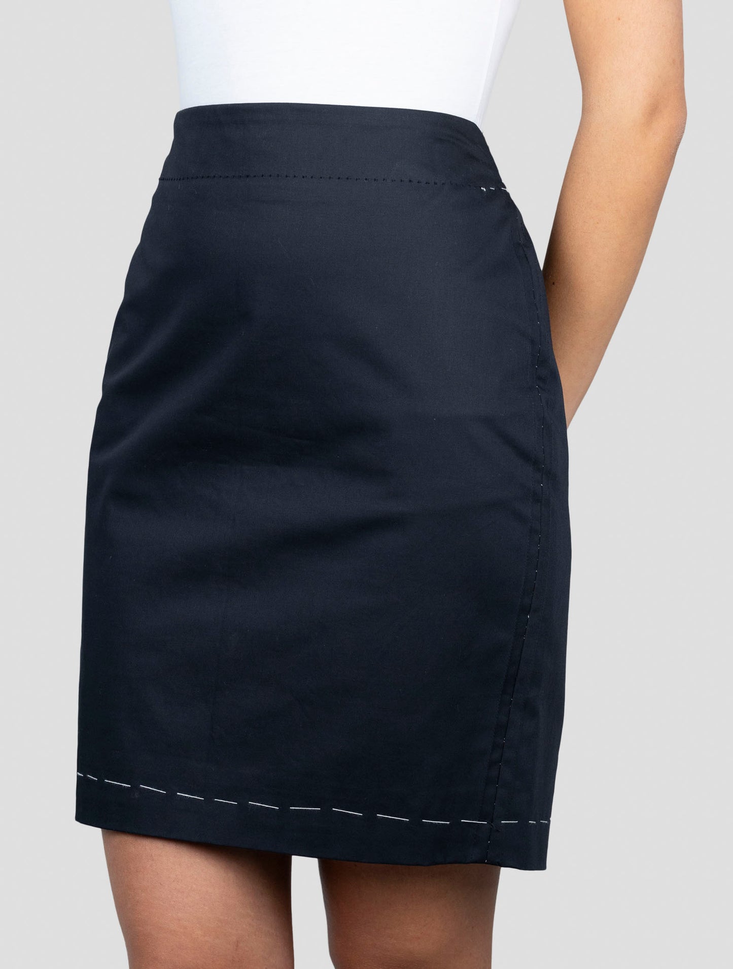Kiton Dark Blue Cotton Ea Skirt