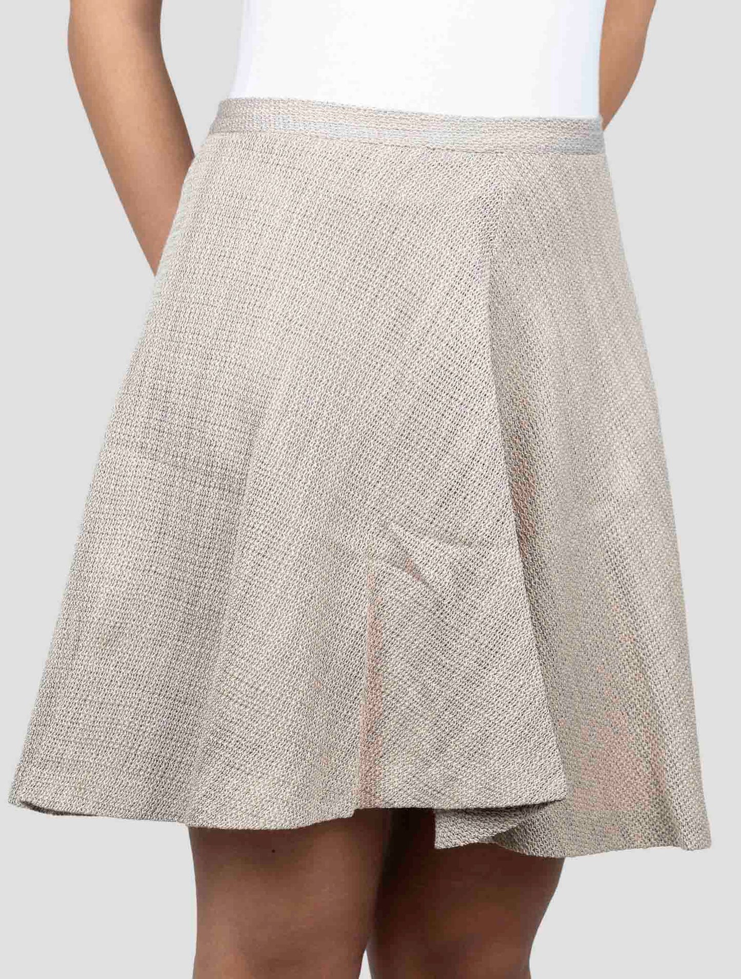 Kiton Brown Wool Pa Silk Skirt