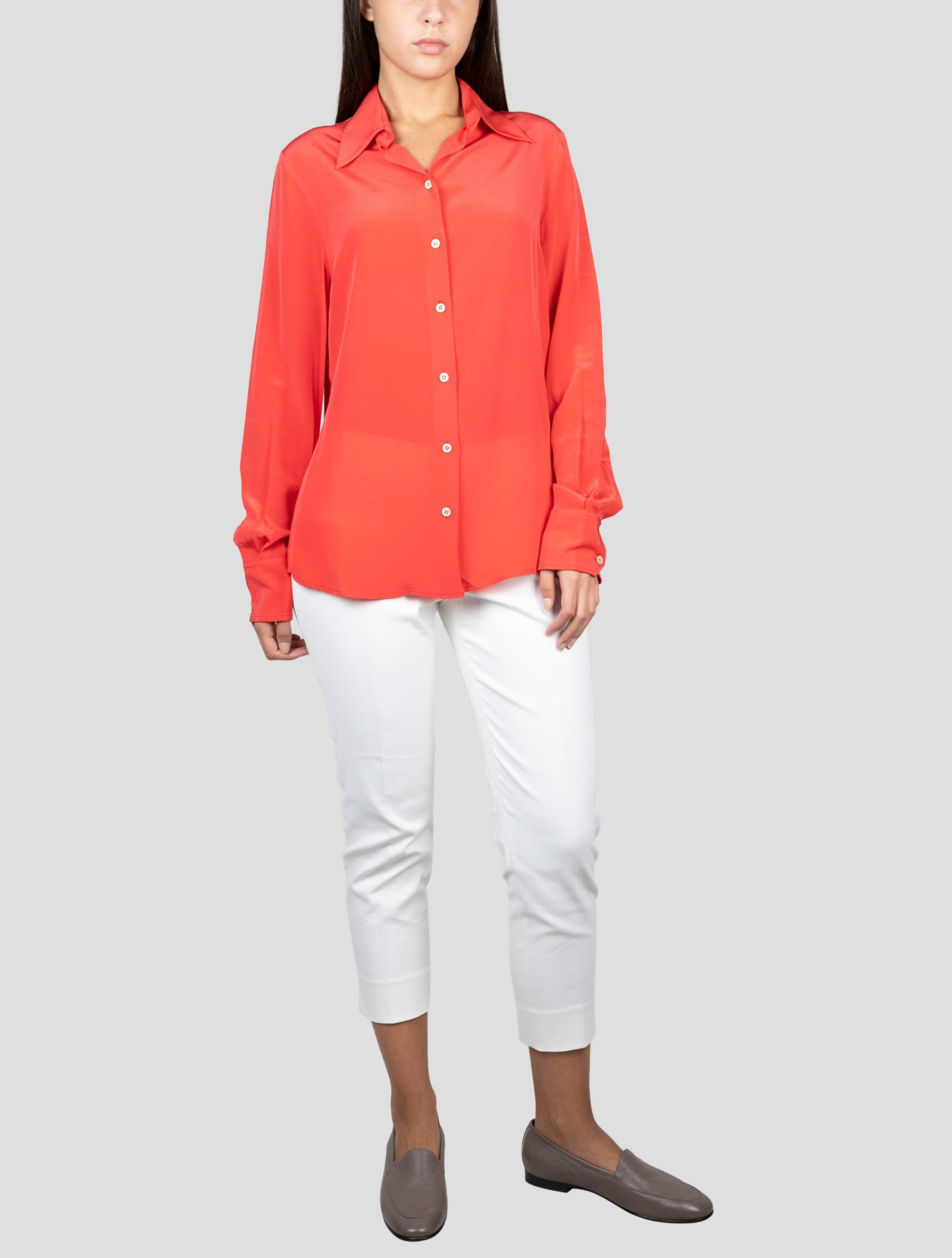 Kiton Red Silk Shirt