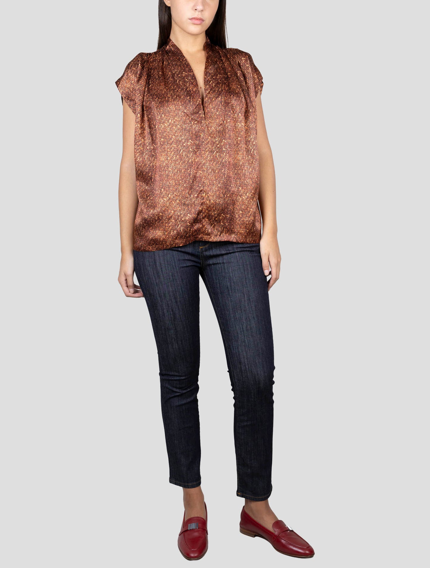 Kiton Brown Silk Shirt