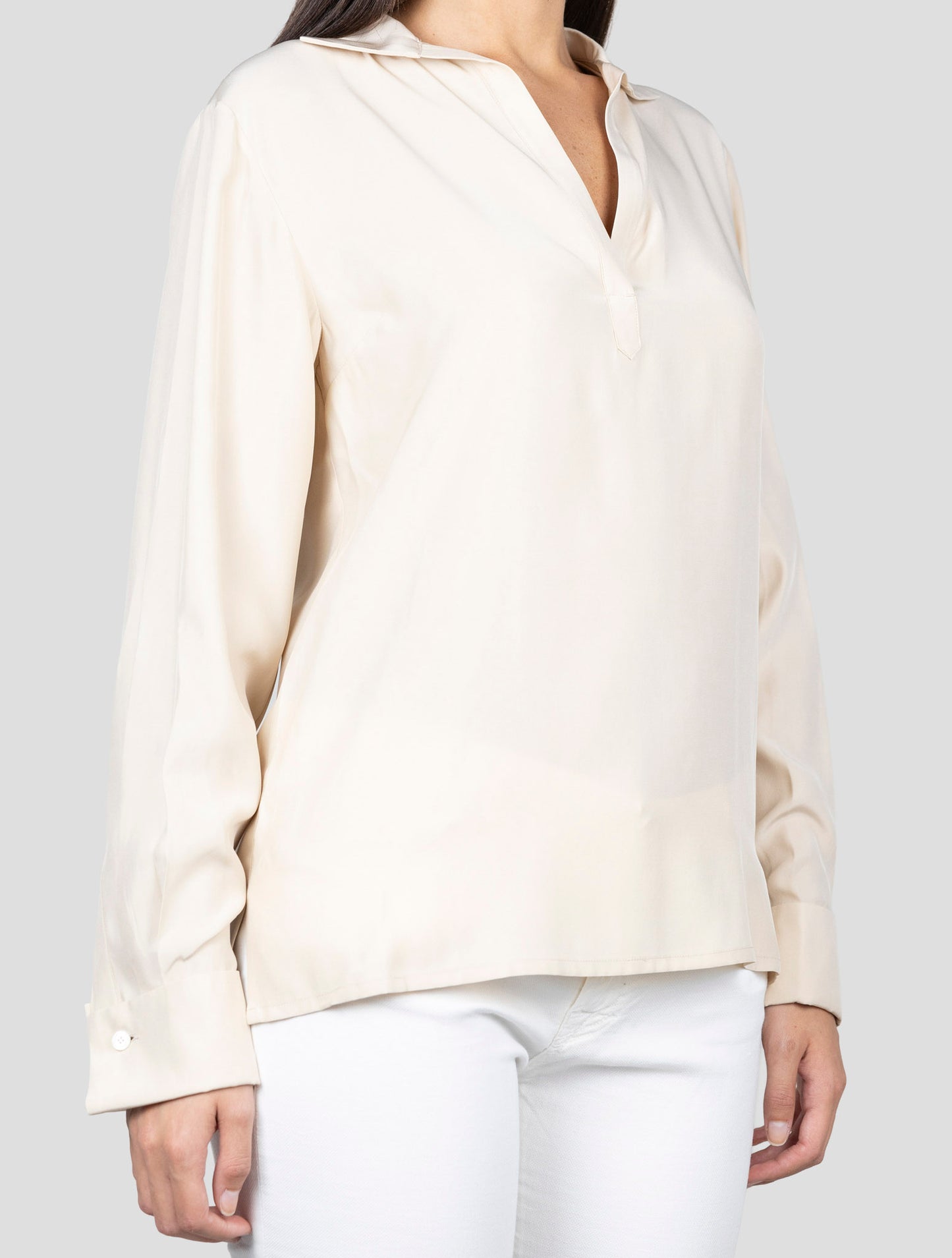 Kiton Beige Silk Shirt