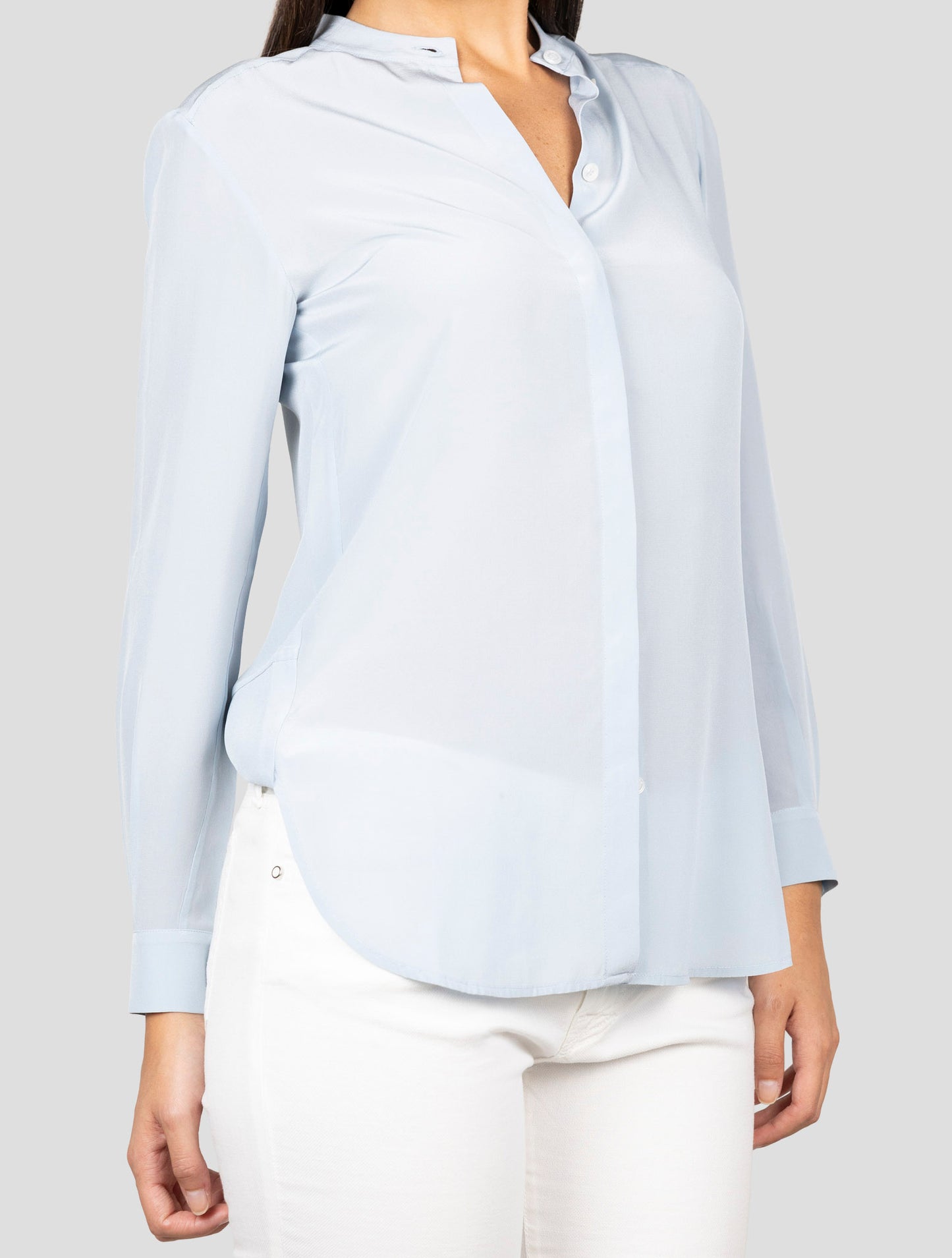 Kiton Light Blue Silk Shirt