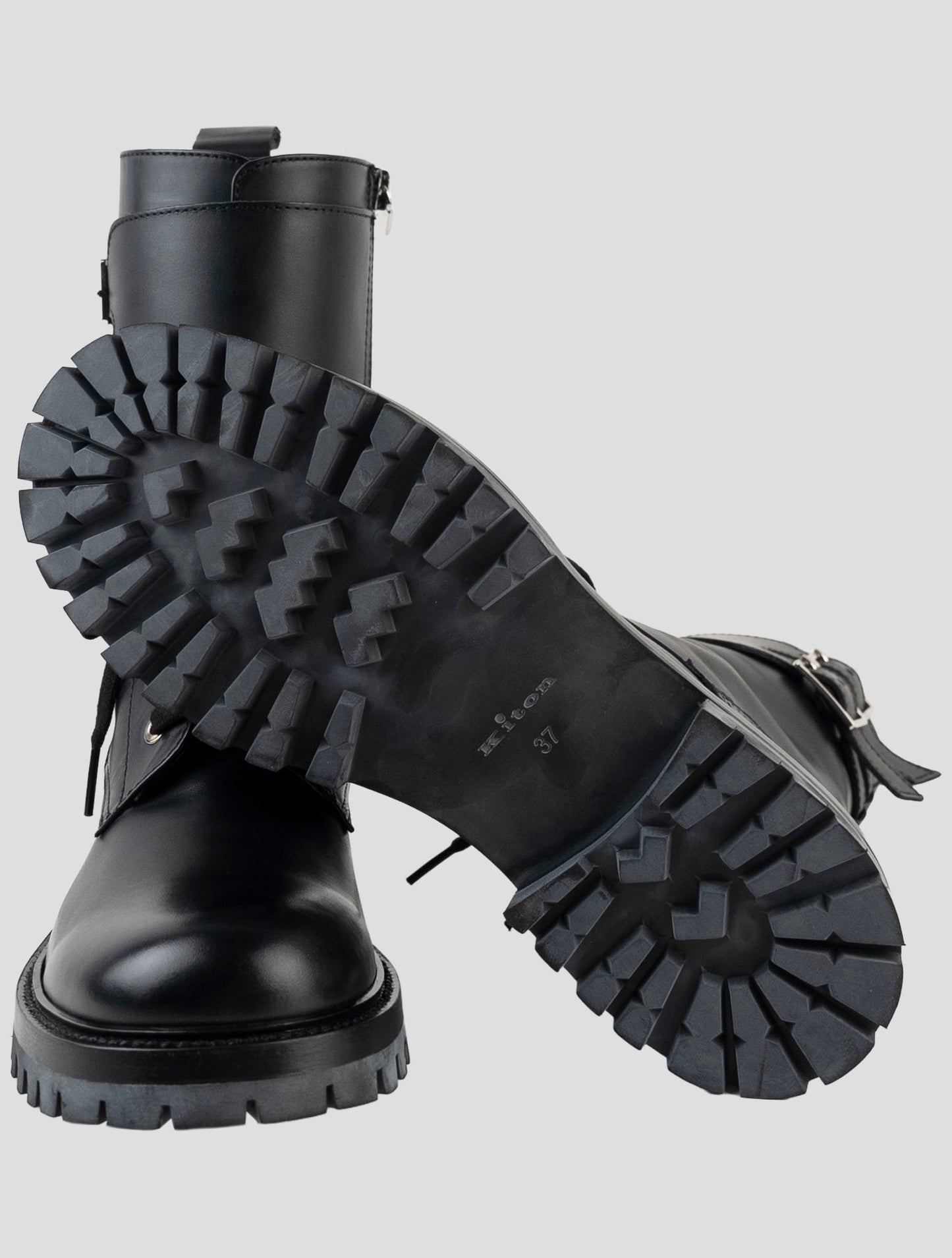 Kiton Black Leather Boots