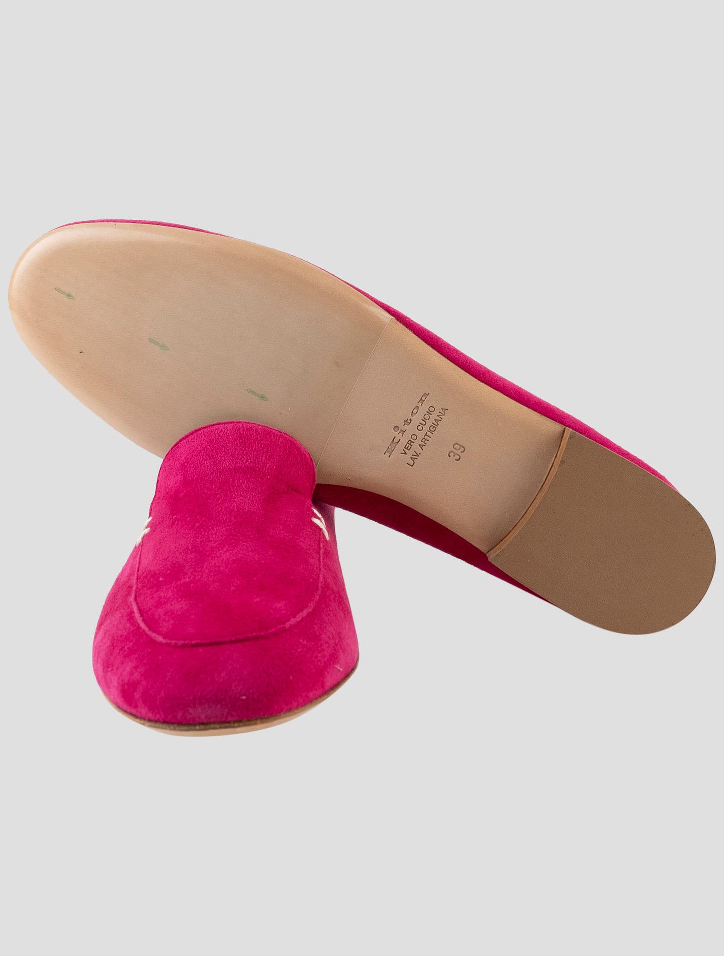 Kiton Fucsia Leather Suede Loafers